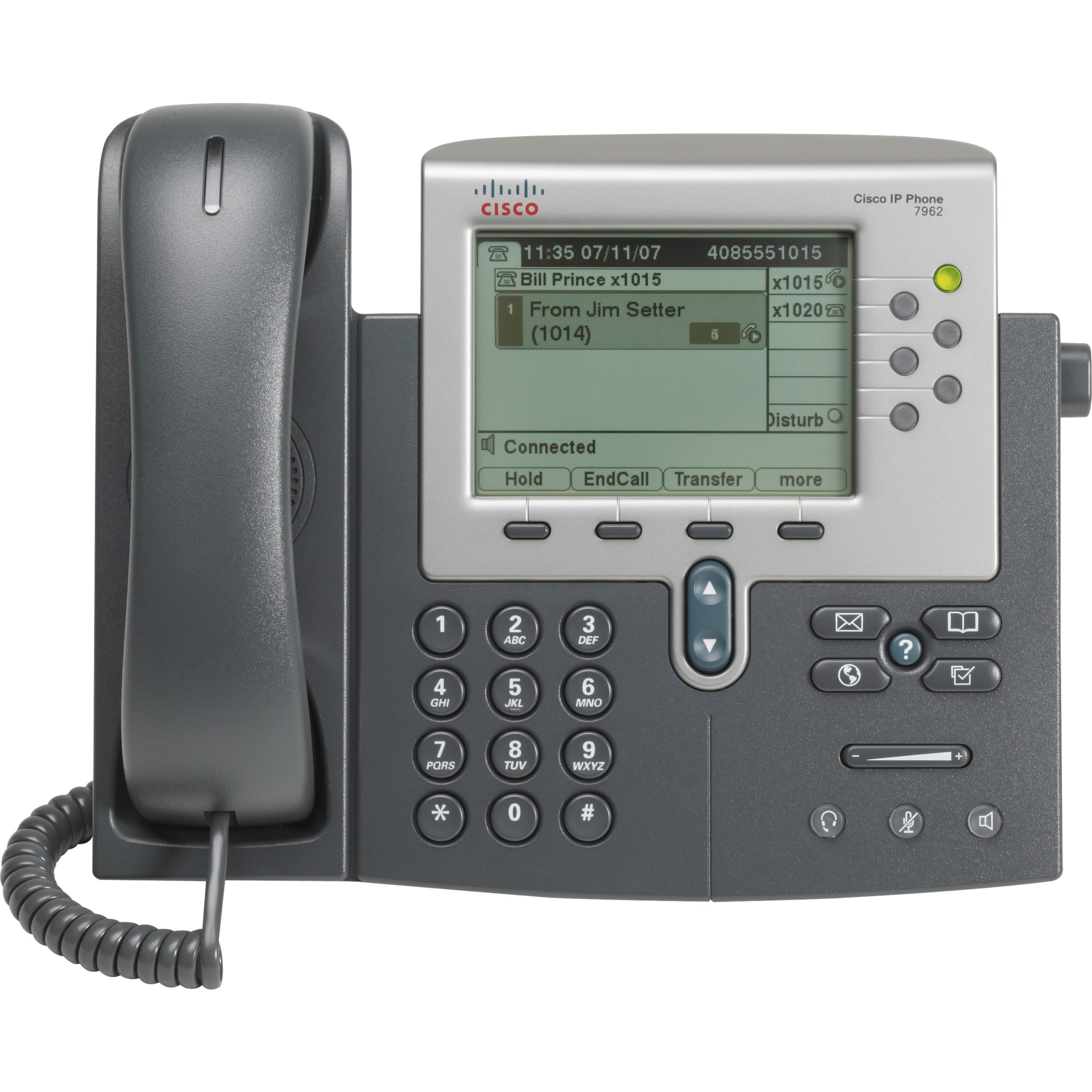 Cisco Unified 7962G IP Phone - Refurbished - Wall Mountable, Desktop - Dark Gray, Silver - 6 x Total Line - VoIP - 2 x Network (RJ-45) - PoE Ports