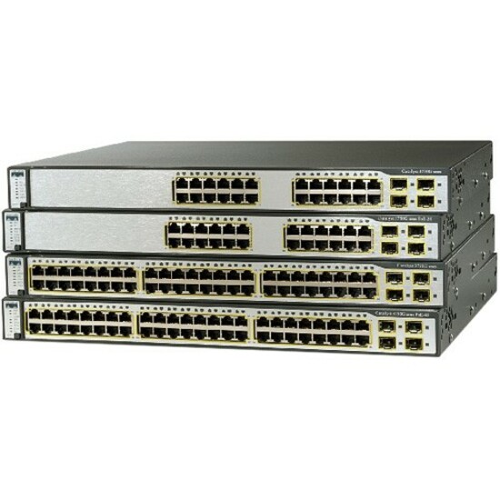 Cisco Catalyst 3750V2-48PS Layer 3 Switch - 48 Ports - Manageable - Fast Ethernet - 10/100Base-TX - 3 Layer Supported - 4 SFP Slots - PoE Ports - 1U - Rack-mountable