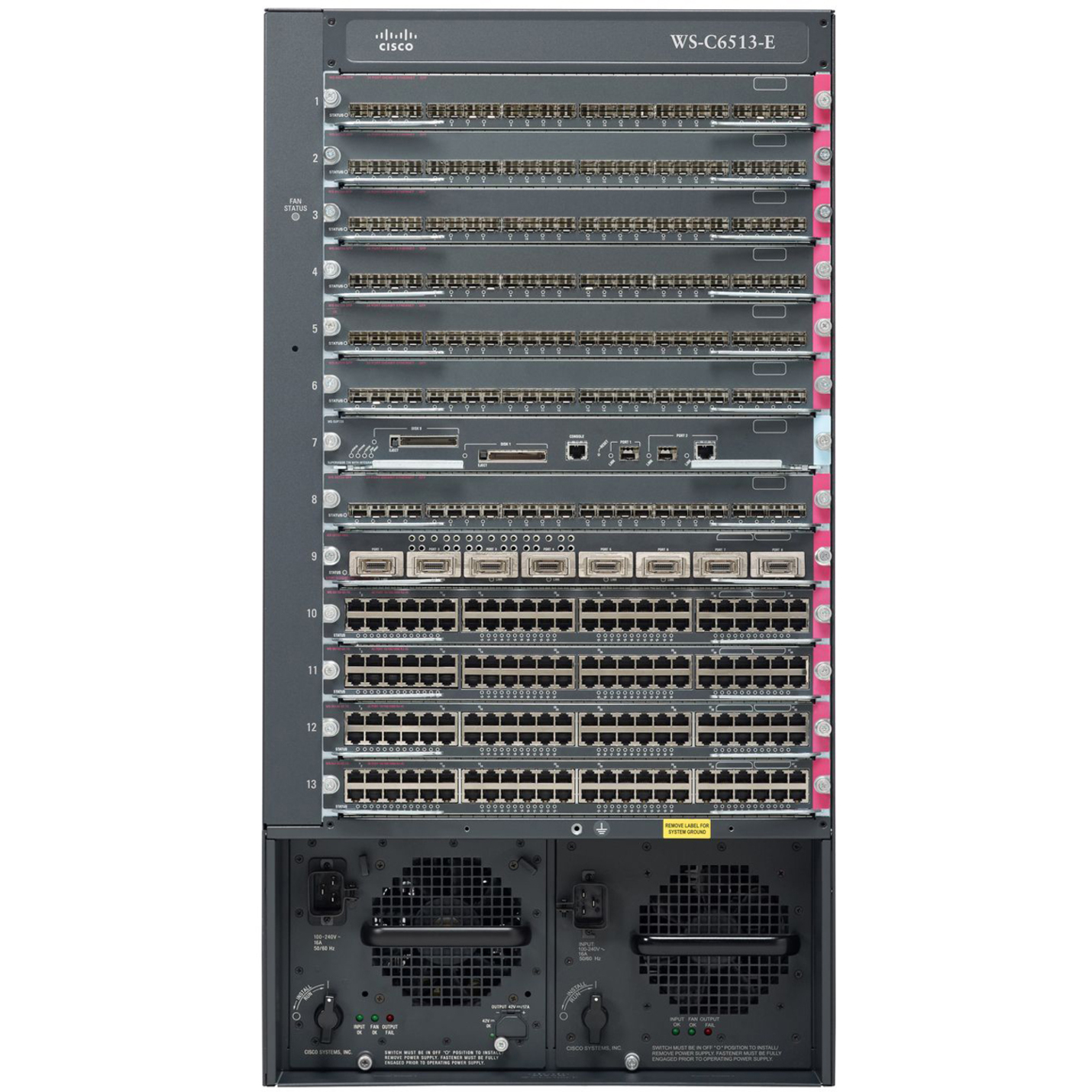 Cisco Catalyst 6513 Switch Chassis - Manageable - 3 Layer Supported - 20U - Rack-mountable