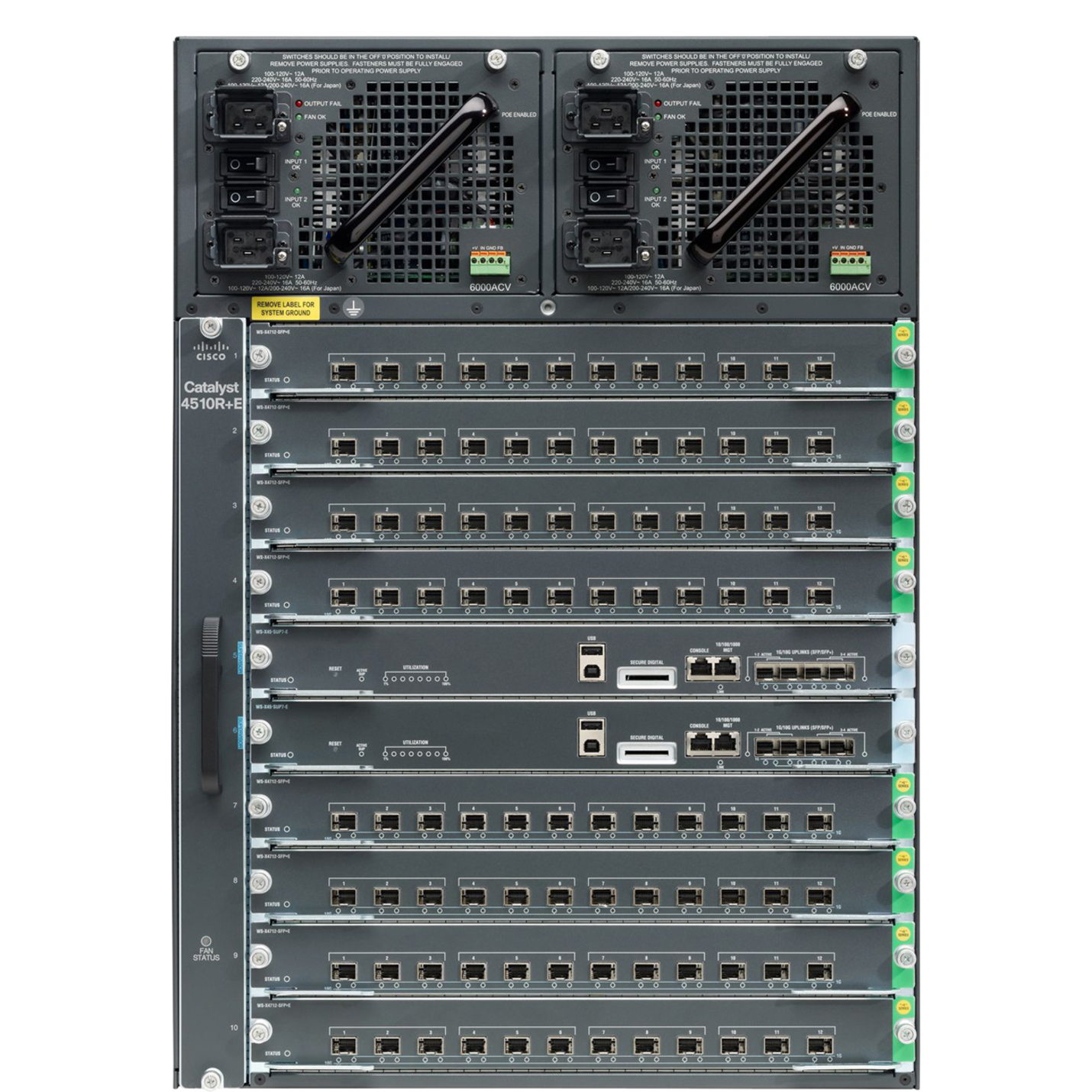 Cisco Catalyst 4510R+E Switch Chassis - Manageable - 4 Layer Supported - 14U - Rack-mountable