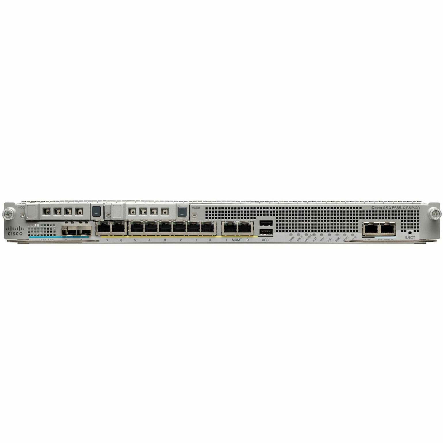 Cisco 5585-X Security Plus Firewall Edition Adaptive Security Appliance - 8 Port - 10/100/1000Base-T - Gigabit Ethernet - 10 Gbit/s Firewall Throughput - AES, 3DES - 4 Total Expansion Slots - 2U - Rac
