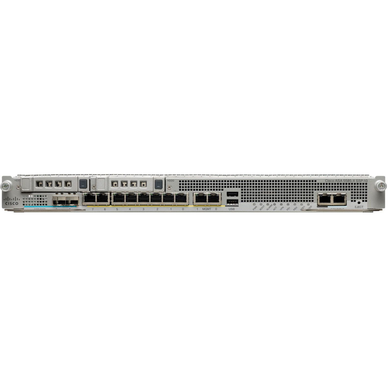 Cisco 5585-X Security Plus Firewall Edition - Application Security - 8 Port - 10/100/1000Base-T - Gigabit Ethernet - 4 Gbit/s Firewall Throughput - DES, 3DES, AES - 4 Total Expansion Slots - 2U - Rack