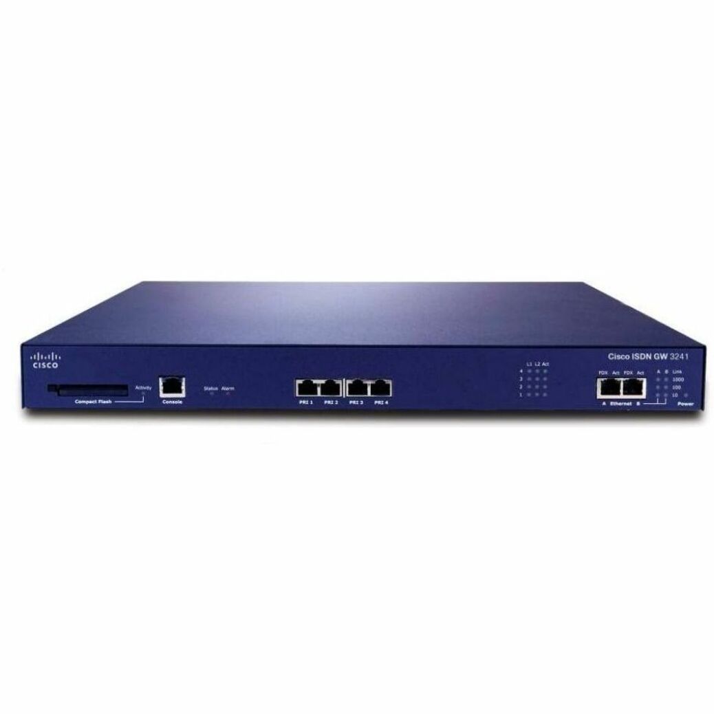 Cisco TelePresence ISDN GW 3241 Router - 2 Ports - 2 RJ-45 Port(s) - Management Port - Gigabit Ethernet - 1U - Rack-mountable, Standalone - 90 Day