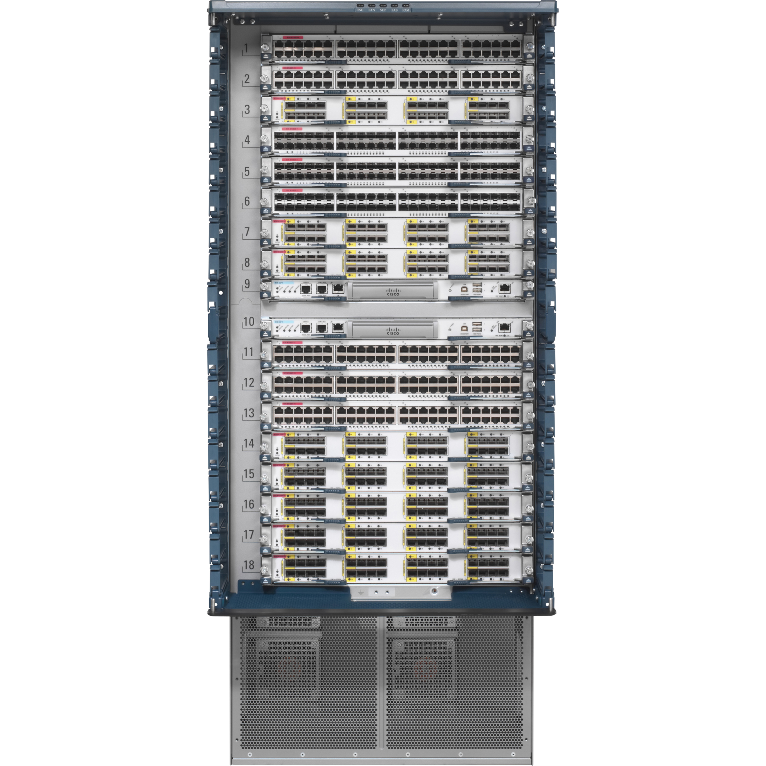 Cisco Nexus 7018 Switch Chassis - Manageable - Refurbished - 2 Layer Supported - 25U - Rack-mountable - 1 Year Limited Warranty