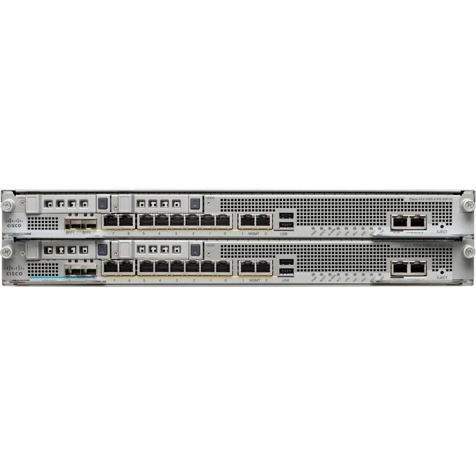 Cisco ASA 5585-X Firewall Appliance - 8 Port - 10/100/1000Base-T - Gigabit Ethernet - 2 Gbit/s Firewall Throughput - AES, 3DES, DES - 2 Total Expansion Slots - 2U - Rack-mountable
