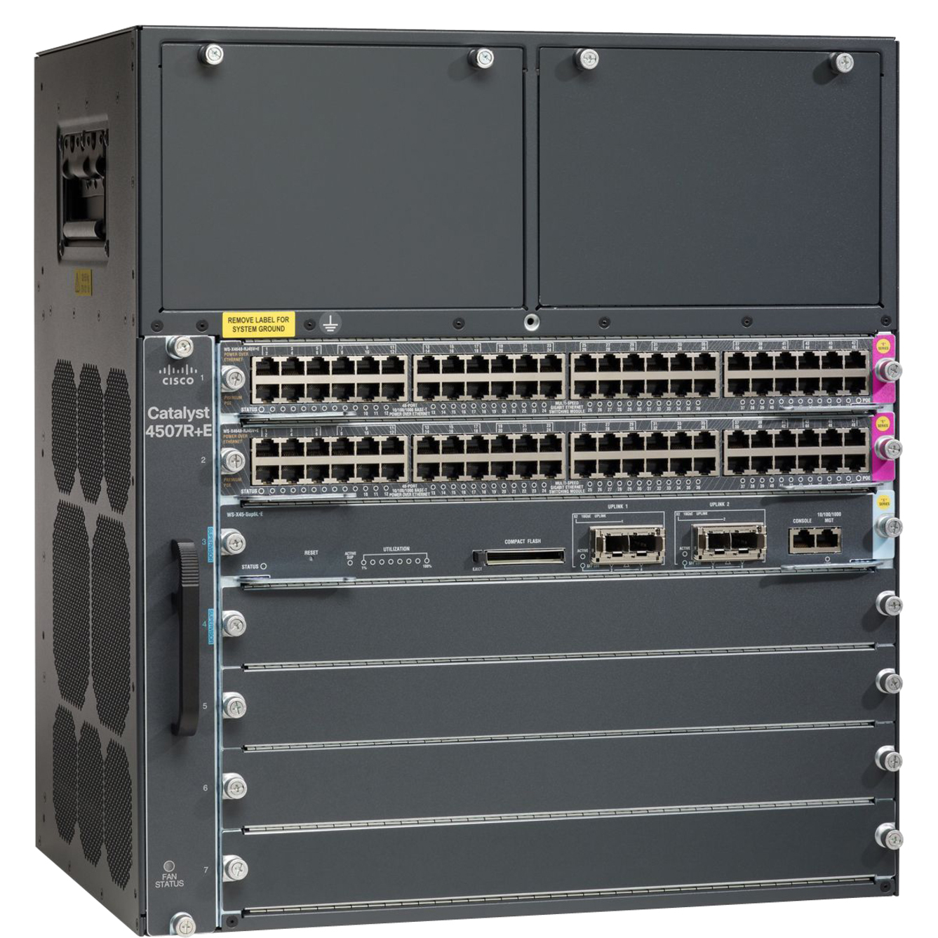 Cisco Catalyst WS-C4507R+E Switch Chassis - Manageable - 4 Layer Supported - PoE Ports - 11U - Lifetime Limited Warranty