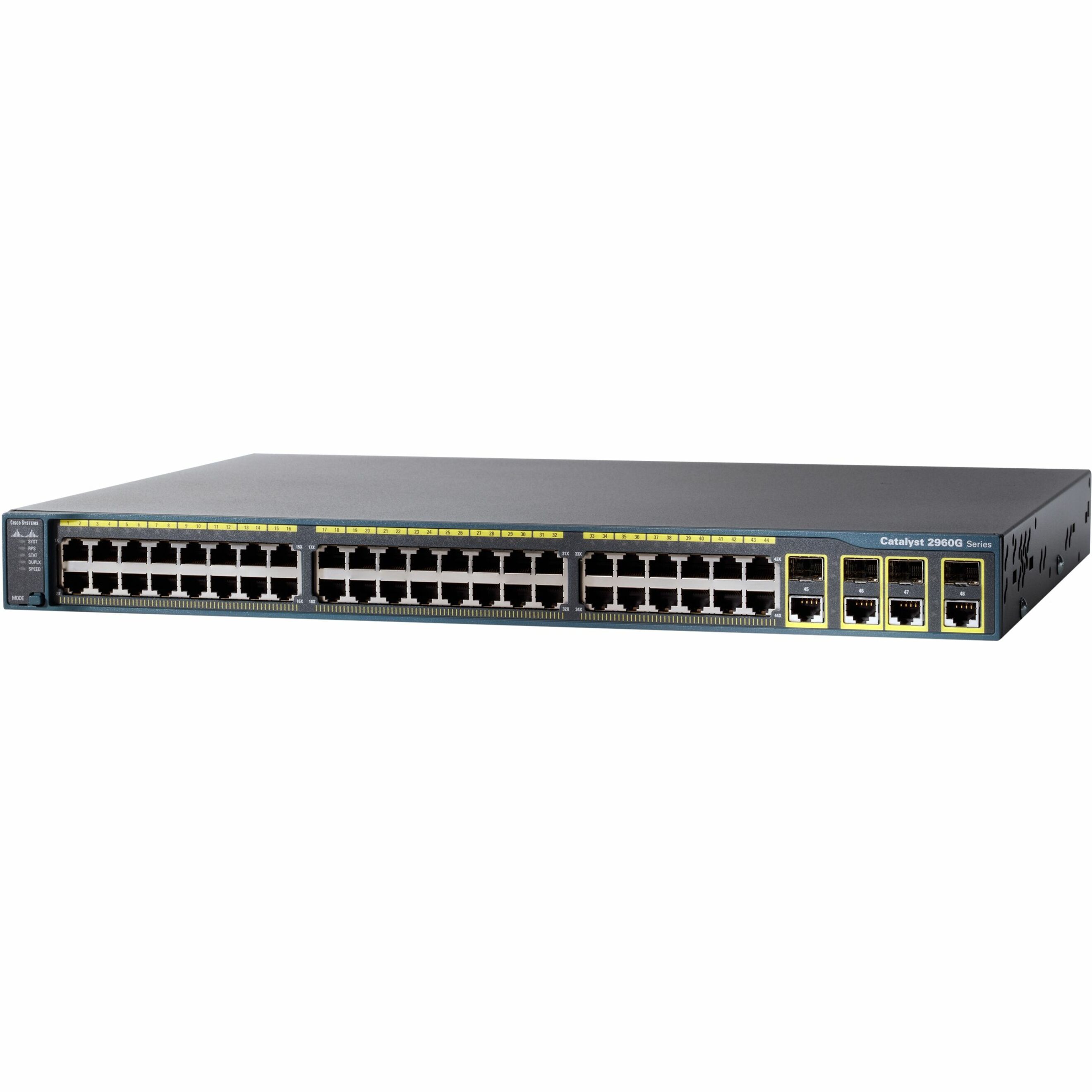 Cisco Catalyst WS-C2960-48PST-L Ethernet Switch - 48 Ports - Manageable - Fast Ethernet - 10/100/1000Base-T, 10/100Base-TX - Refurbished - 2 Layer Supported - 2 SFP Slots - PoE Ports - 1U - Rack-mount