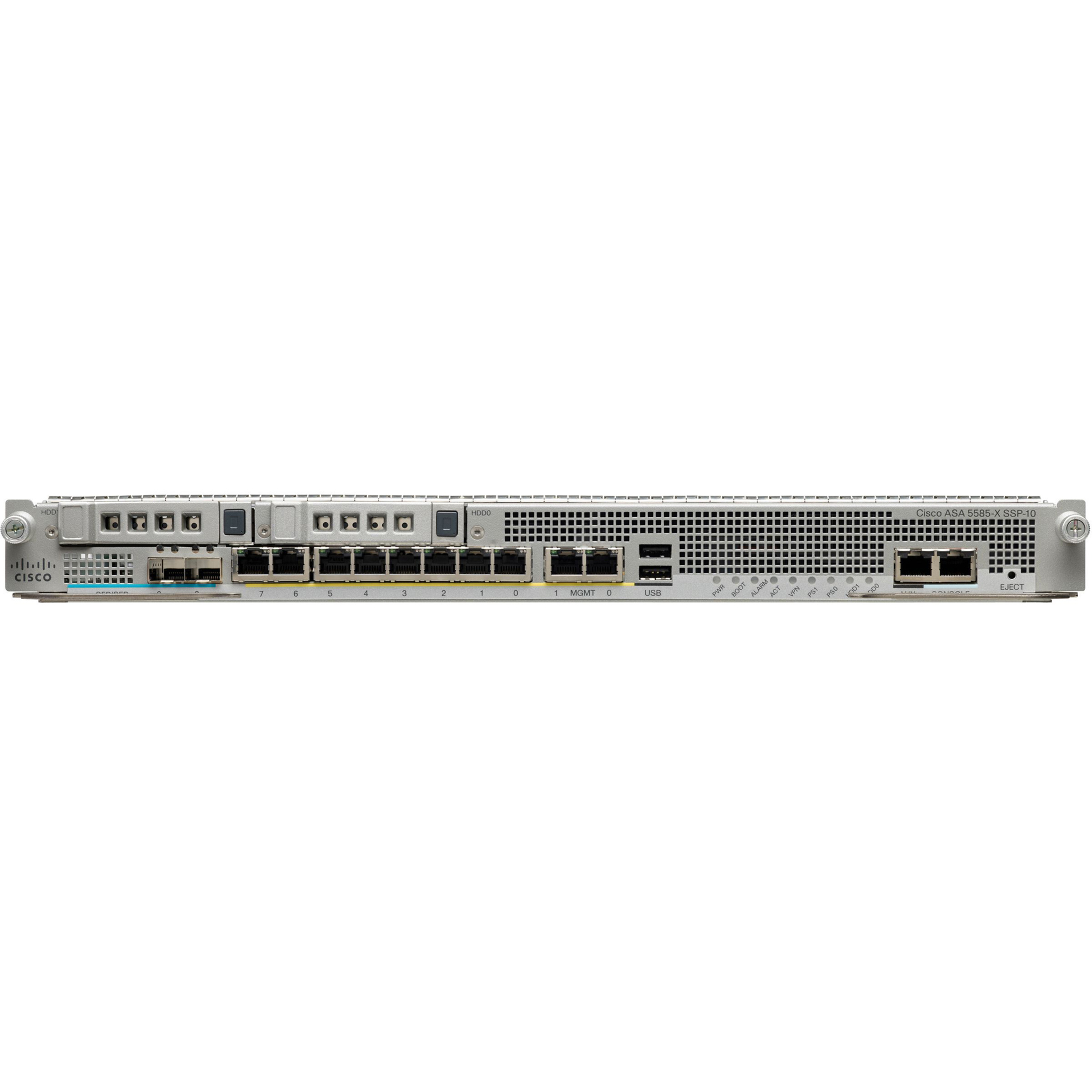 Cisco 5585-X Firewall Edition Adaptive Security Appliance - 8 Port - 10/100/1000Base-T - Gigabit Ethernet - 4 Gbit/s Firewall Throughput - 3DES, DES - 4 Total Expansion Slots - 2U - Rack-mountable