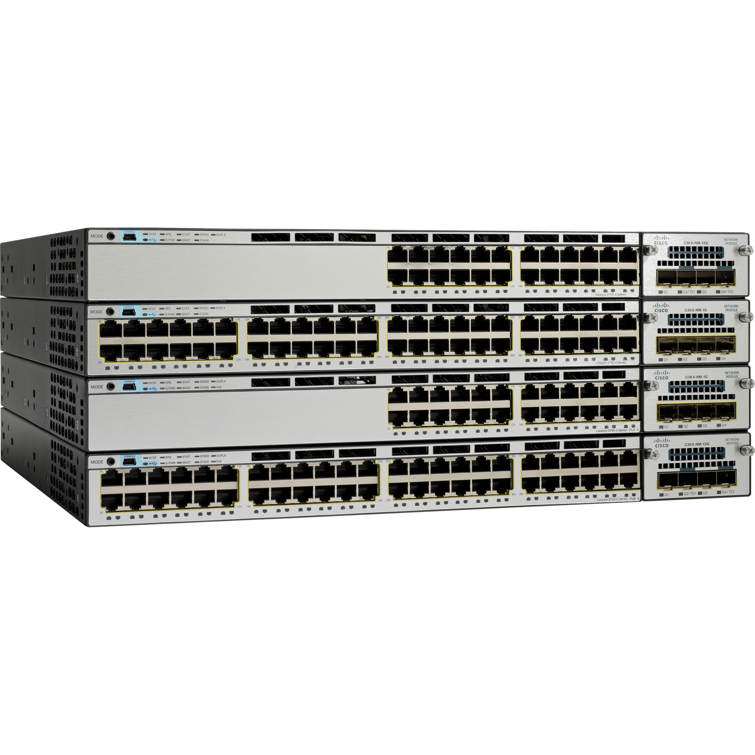 Cisco Catalyst 3750X-12S-S Layer 3 Switch - Manageable - Gigabit Ethernet - 3 Layer Supported - 12 SFP Slots - 1U - Rack-mountable - Lifetime Limited Warranty