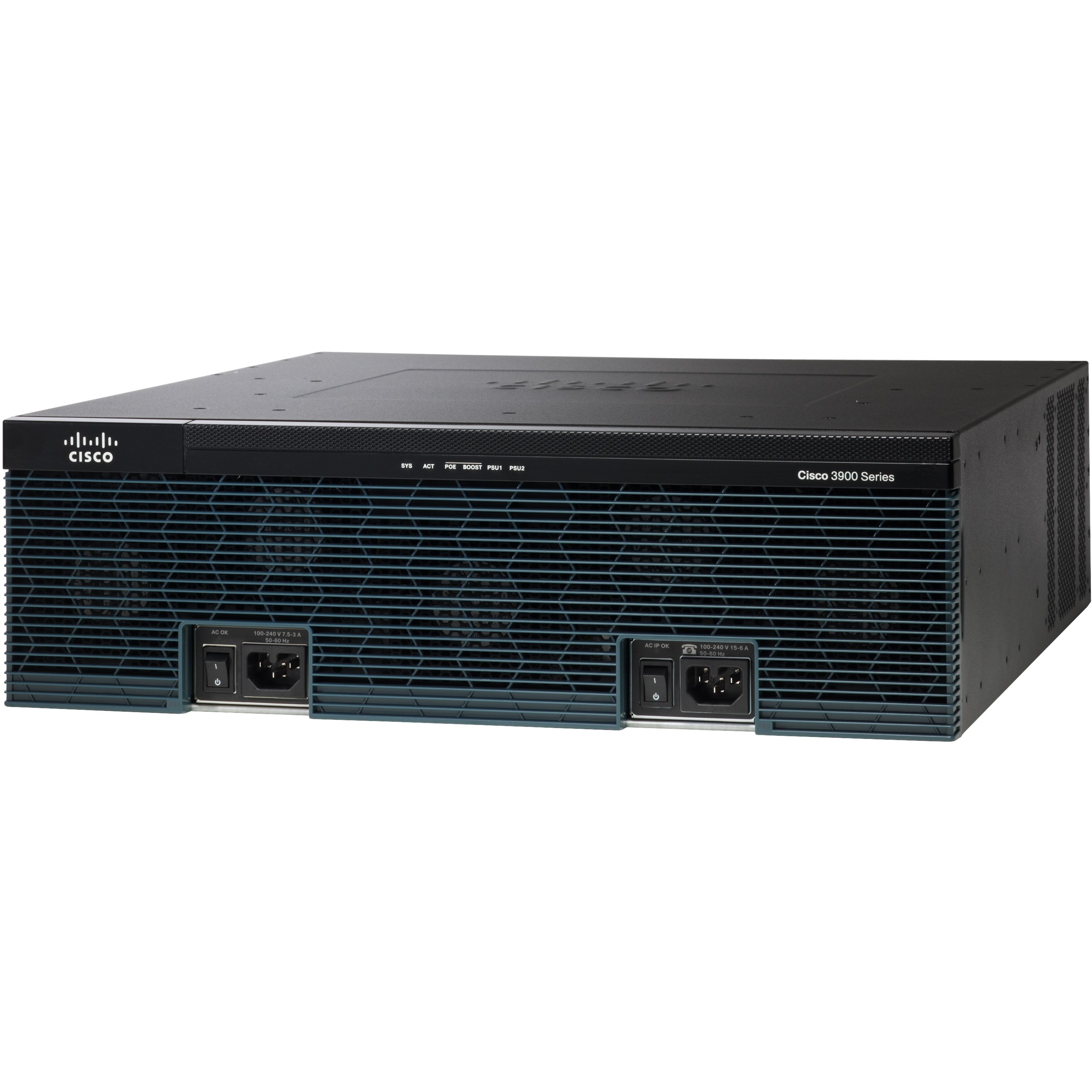 Cisco 3925 Integrated Services Router - Refurbished - 3 Ports - Management Port - 15 - Gigabit Ethernet - 3U - Rack-mountable