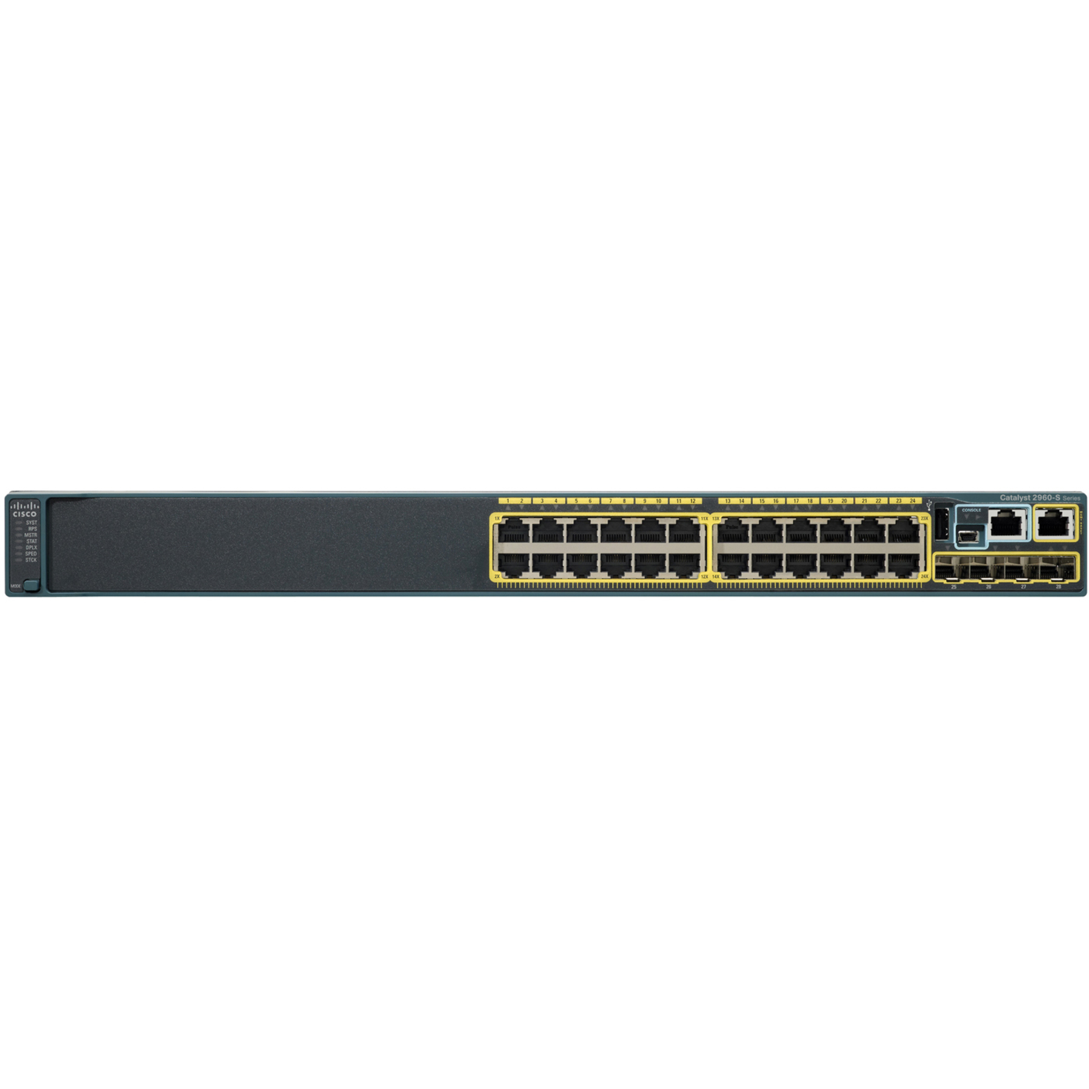 Cisco Catalyst C2960S-24PS-L Ethernet Switch - 24 Ports - Manageable - Gigabit Ethernet, Fast Ethernet - 10/100/1000Base-T, 10/100Base-TX - Refurbished - 2 Layer Supported - 4 SFP Slots - PoE Ports - 