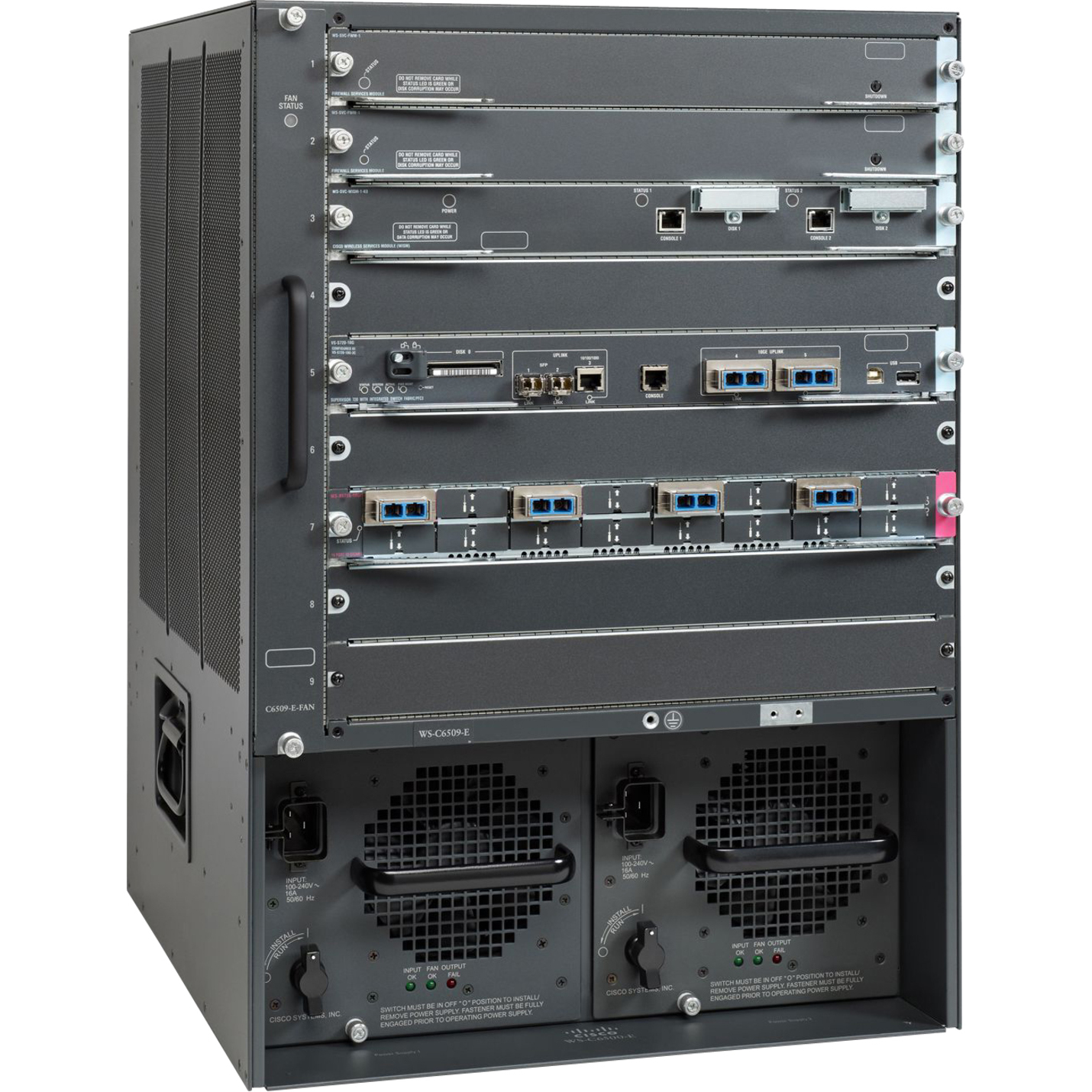 Cisco Catalyst 6509-E Switch Chassis - Manageable - 3 Layer Supported - 15U - Rack-mountable - 90 Day Limited Warranty