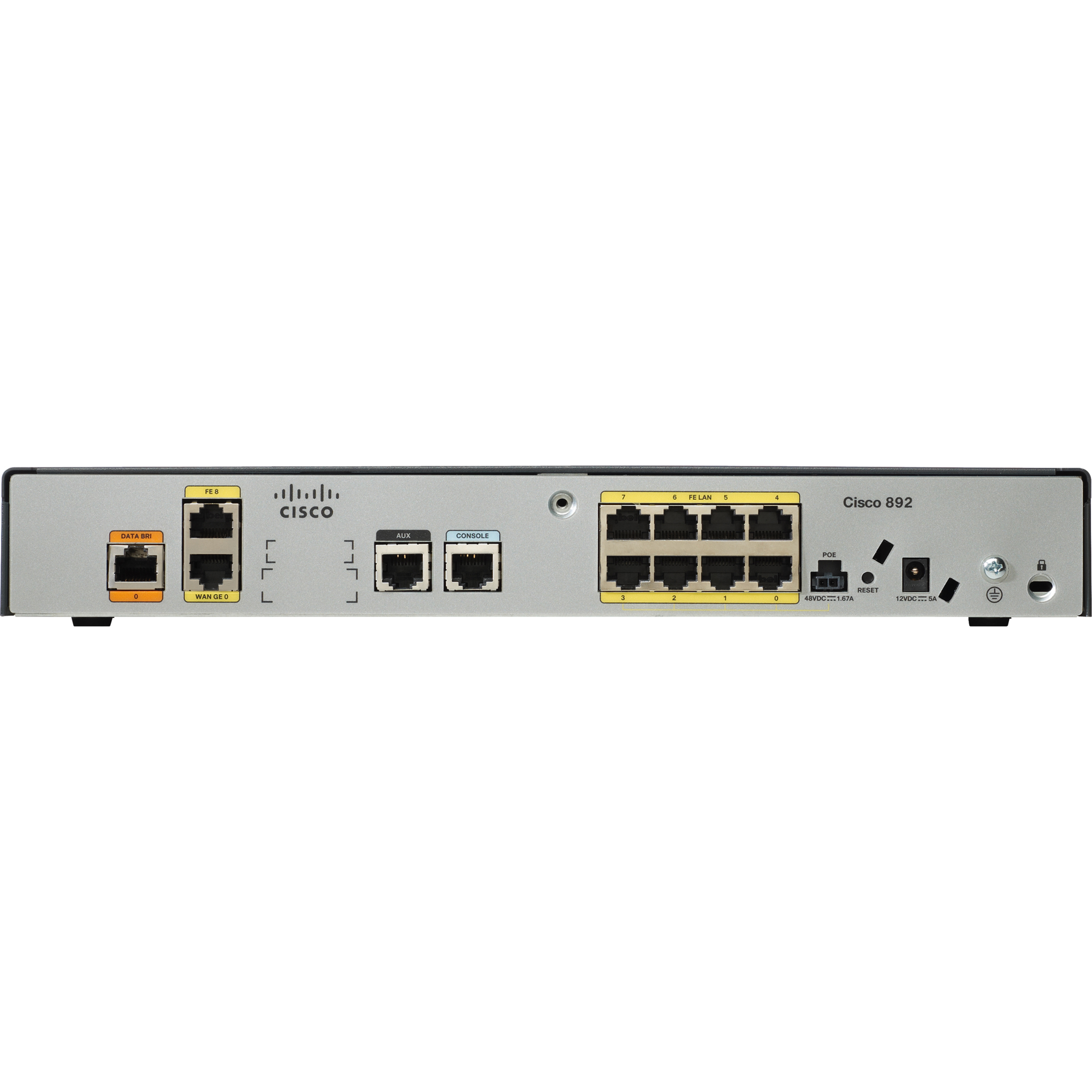 Cisco 892 Integrated Services Router - ISDN - Refurbished - 11 Ports - 8 RJ-45 Port(s) - PoE Ports - Management Port - Slots512 MB - Gigabit Ethernet - Desktop