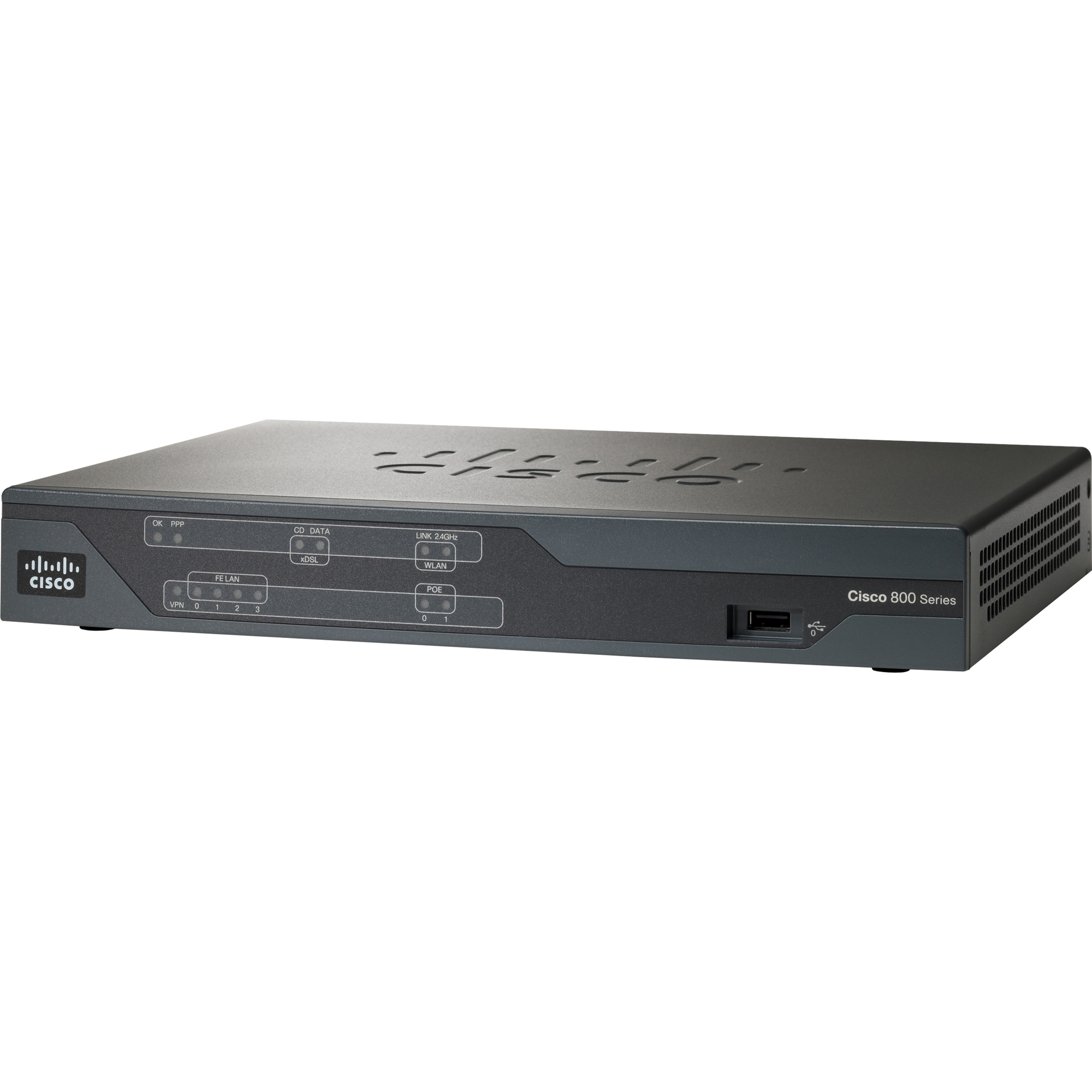 Cisco 887VA Multi Service Router - DSL - Refurbished - 5 Ports - 4 RJ-45 Port(s) - Management Port - Slots256 MB - Fast Ethernet - ADSL - Desktop