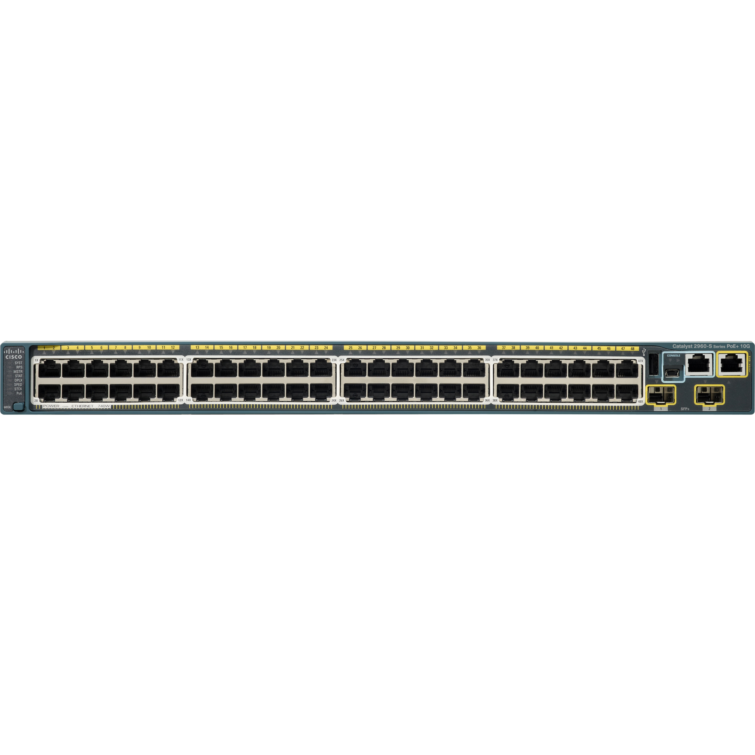 Cisco Catalyst 2960S-48FPD-L Ethernet Switch - 48 Ports - Manageable - Gigabit Ethernet, Fast Ethernet - 10/100/1000Base-T, 10/100Base-TX - Refurbished - 2 Layer Supported - PoE Ports - 1U - Rack-moun