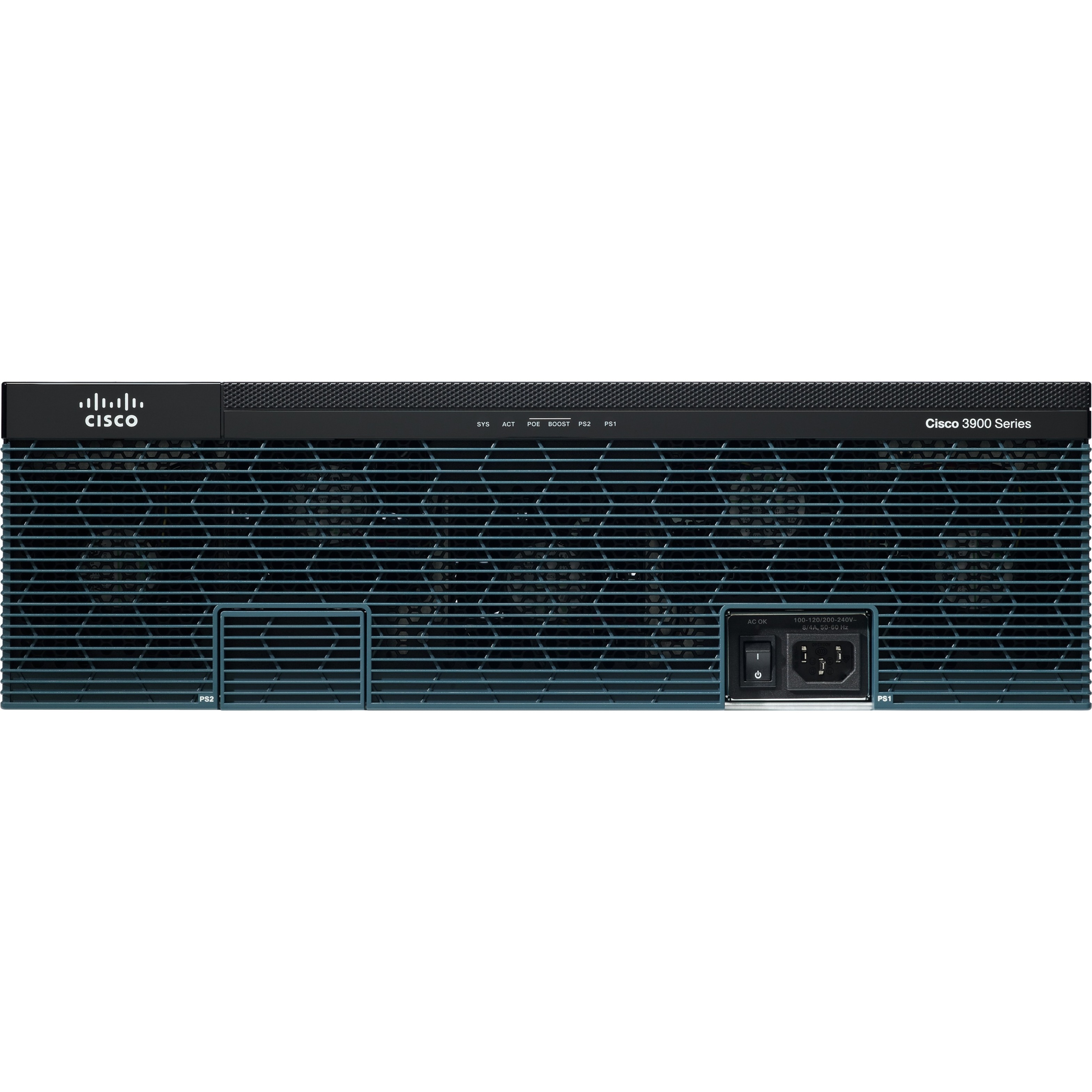 Cisco 3925E Integrated Services Router - T-carrier/E-carrier - Refurbished - 4 Ports - PoE Ports - Management Port - 11 - Gigabit Ethernet - 3U - Rack-mountable