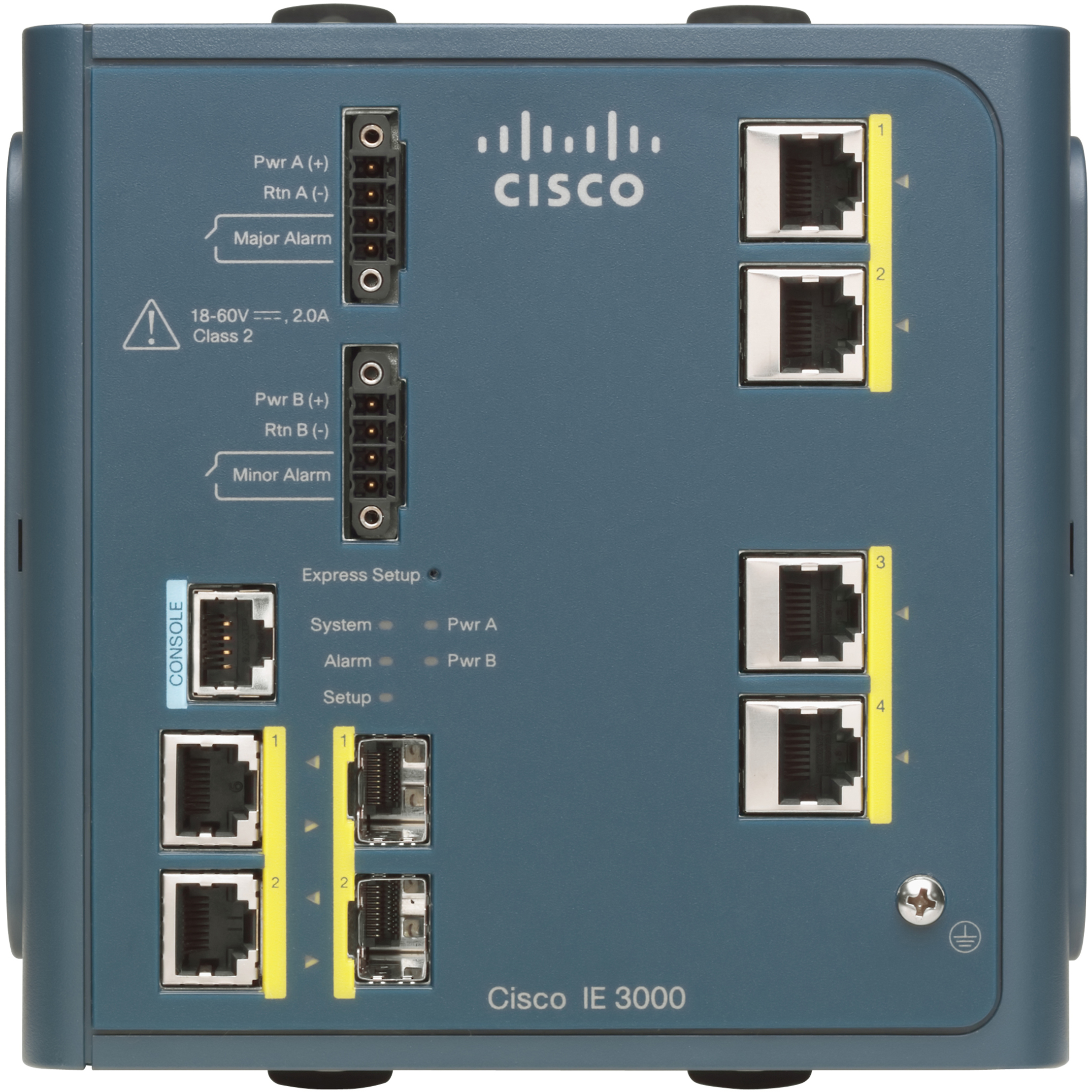 Cisco IE-3000-4TC Ethernet Switch - 4 Ports - Manageable - Gigabit Ethernet, Fast Ethernet - 10/100/1000Base-T, 10/100Base-TX - Refurbished - 2 Layer Supported - 2 SFP Slots - Rack-mountable, Wall Mou