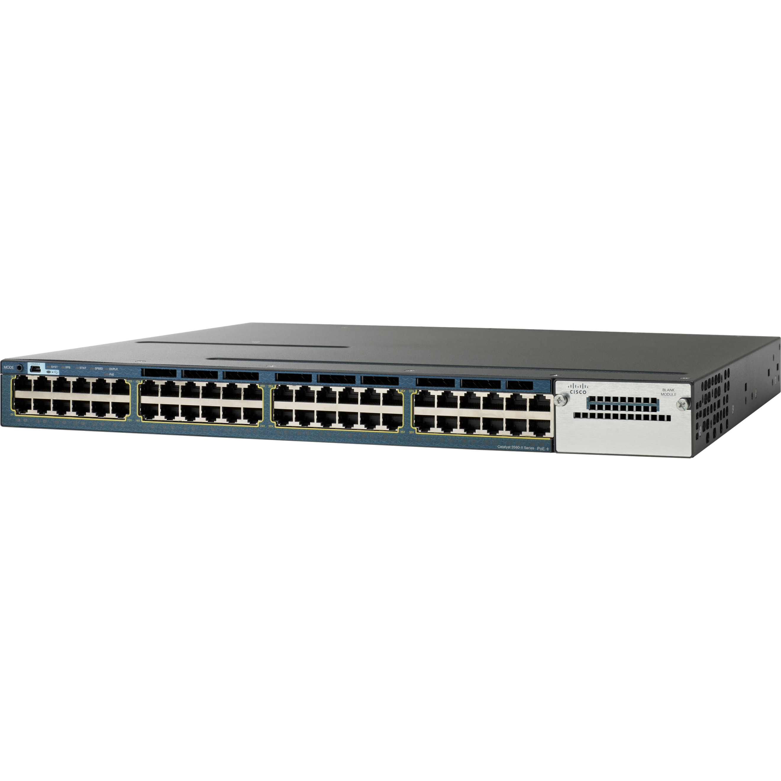 Cisco Catalyst WS-C3560X-48P-S Layer 3 Switch - 48 Ports - Gigabit Ethernet, Fast Ethernet - 10/100/1000Base-T, 10/100Base-TX - Refurbished - 3 Layer Supported - PoE Ports - 1U - Rack-mountable - Life