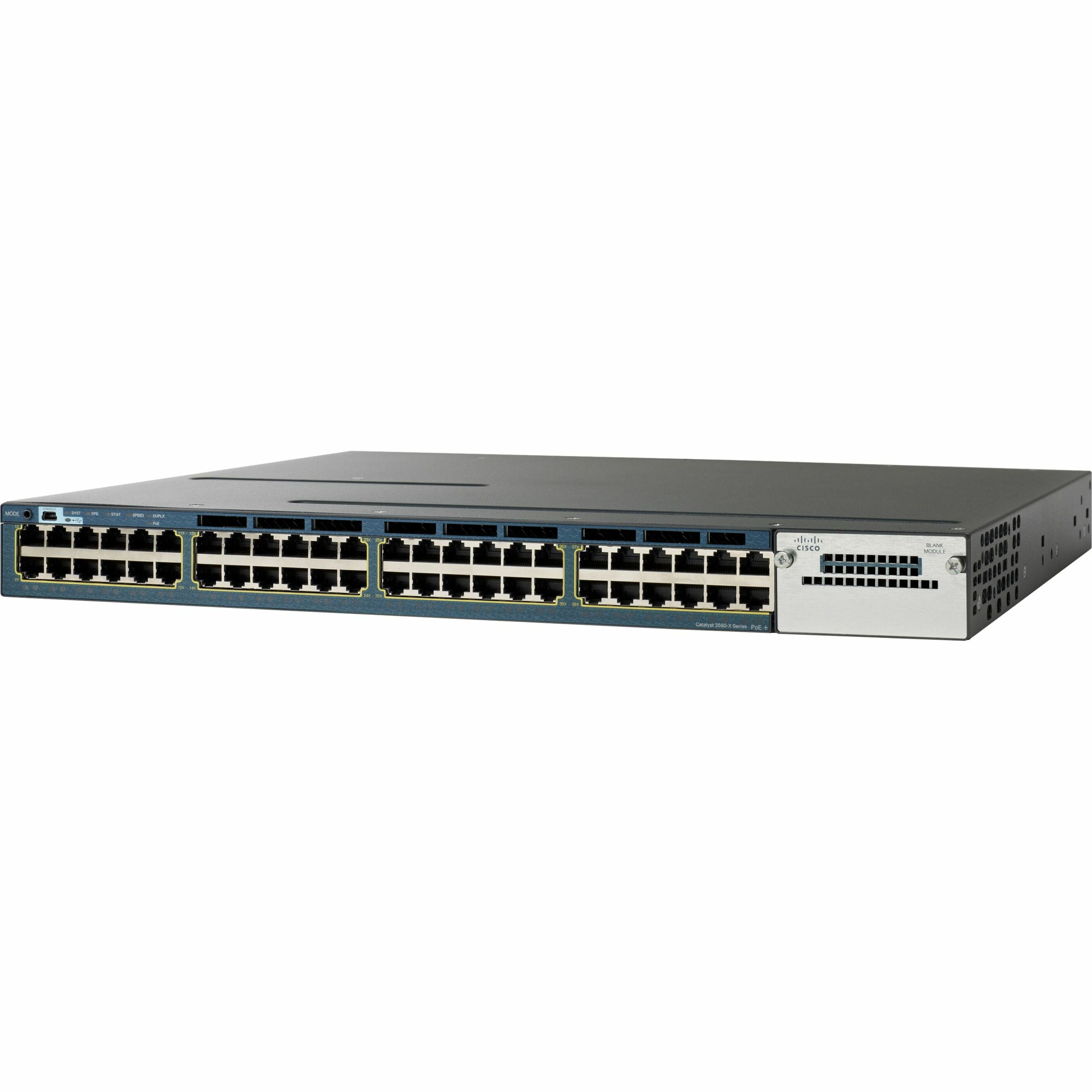 Cisco Catalyst WS-C3560X-48T-L Layer 3 Switch - 48 Ports - Manageable - Gigabit Ethernet, Fast Ethernet - 10/100/1000Base-T, 10/100Base-TX - Refurbished - 3 Layer Supported - 1U - Rack-mountable - Lif