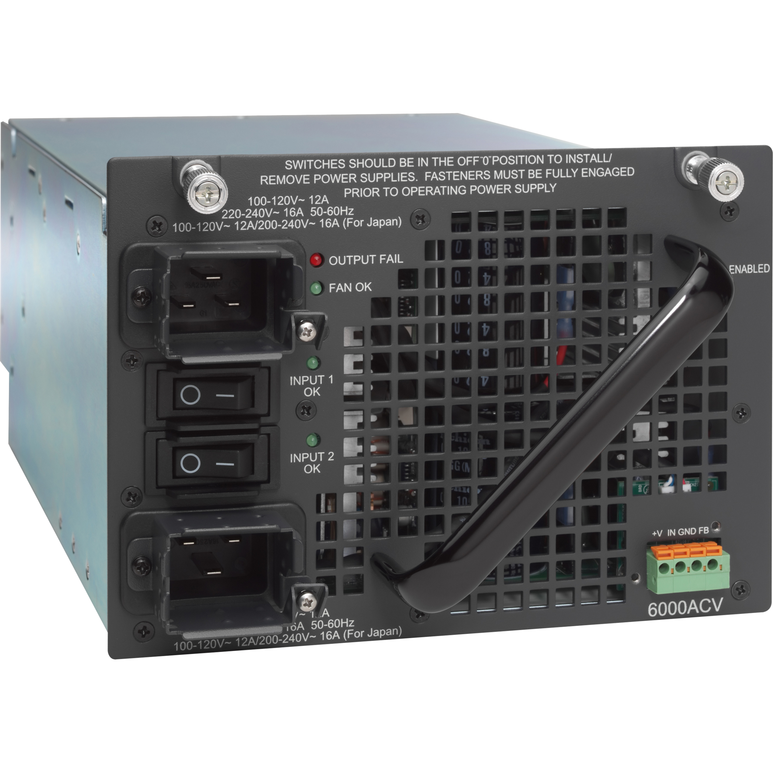 Cisco Catalyst 4500 6000 WAC Power Supply (PoE) - Refurbished - 6000 W - 110 V AC, 220 V AC