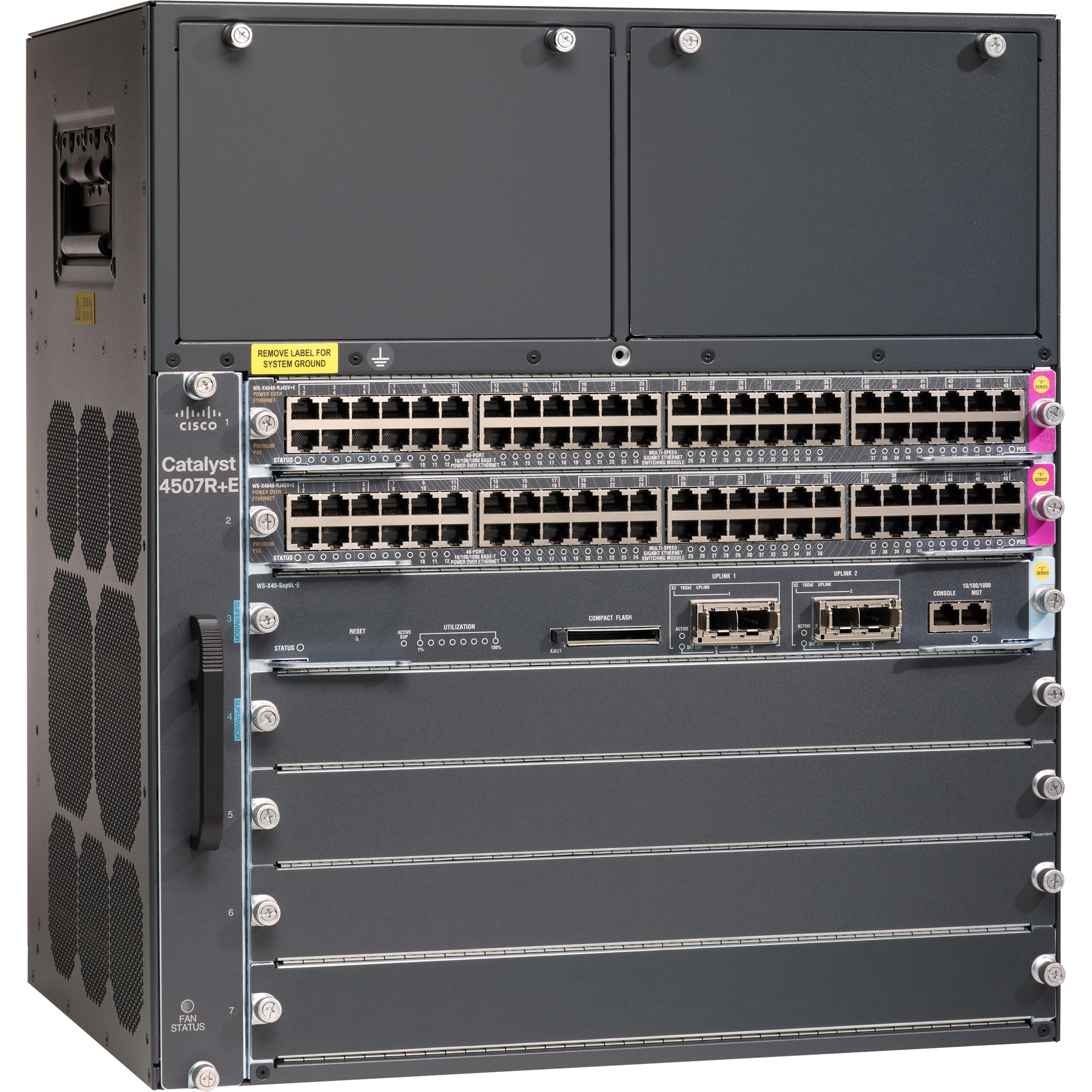Cisco Catalyst 4507R+E Switch Chassis - Manageable - 4 Layer Supported - PoE Ports - 11U - Rack-mountable - 90 Day Limited Warranty