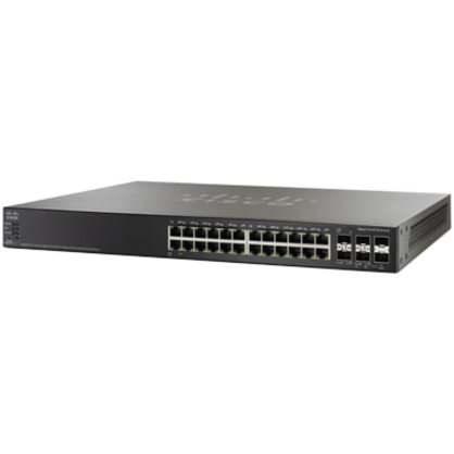 Cisco SG500X-24P Layer 3 Switch - 24 Ports - Manageable - Gigabit Ethernet, Fast Ethernet - 10/100/1000Base-T - 3 Layer Supported - Twisted Pair - PoE Ports - 1U - Rack-mountable, Desktop - Lifetime L