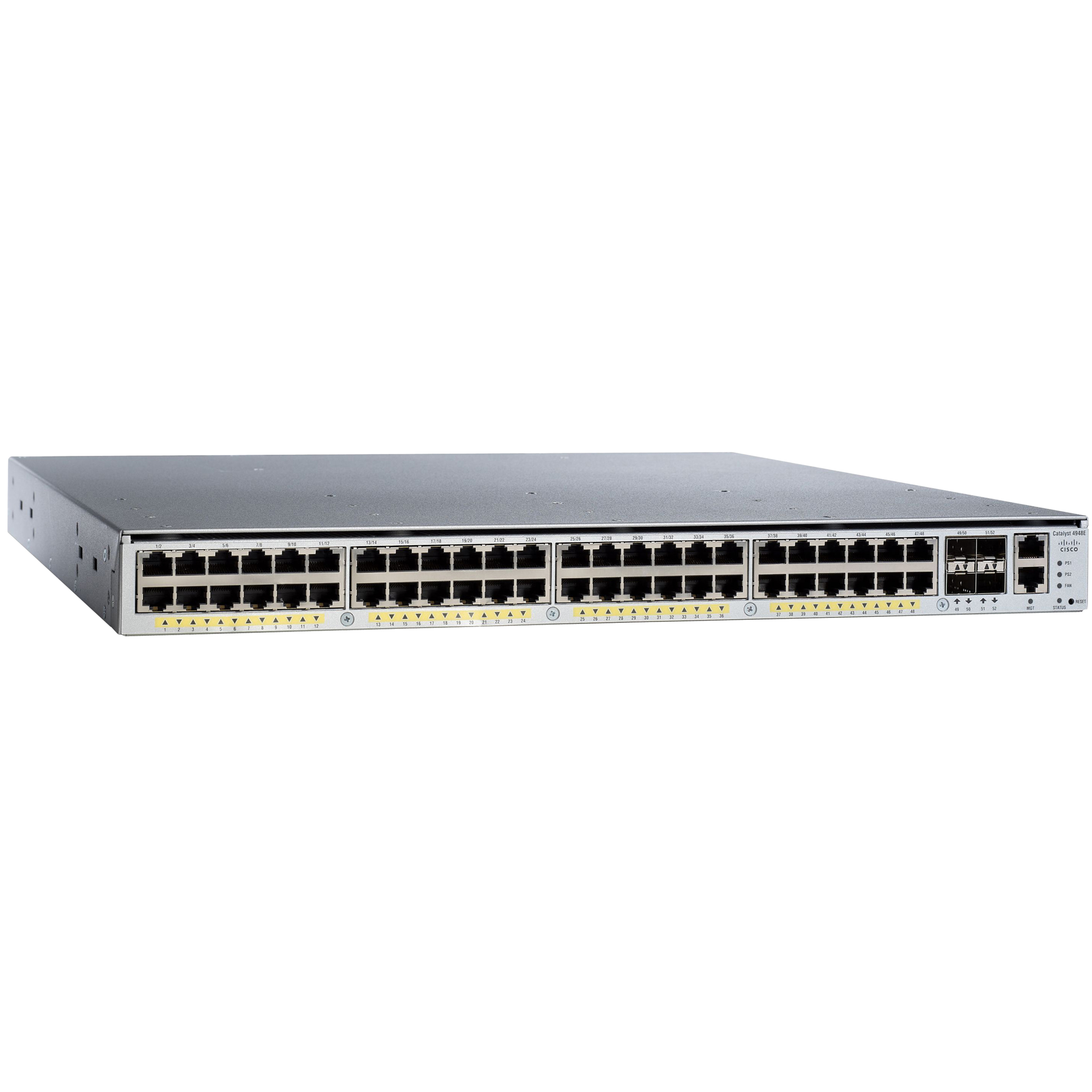 Cisco Catalyst 4948E Ethernet Switch - 48 Ports - Manageable - Gigabit Ethernet, Fast Ethernet - 10/100/1000Base-T - Refurbished - 3 Layer Supported - Twisted Pair - 1U - Rack-mountable - 1 Year Limit