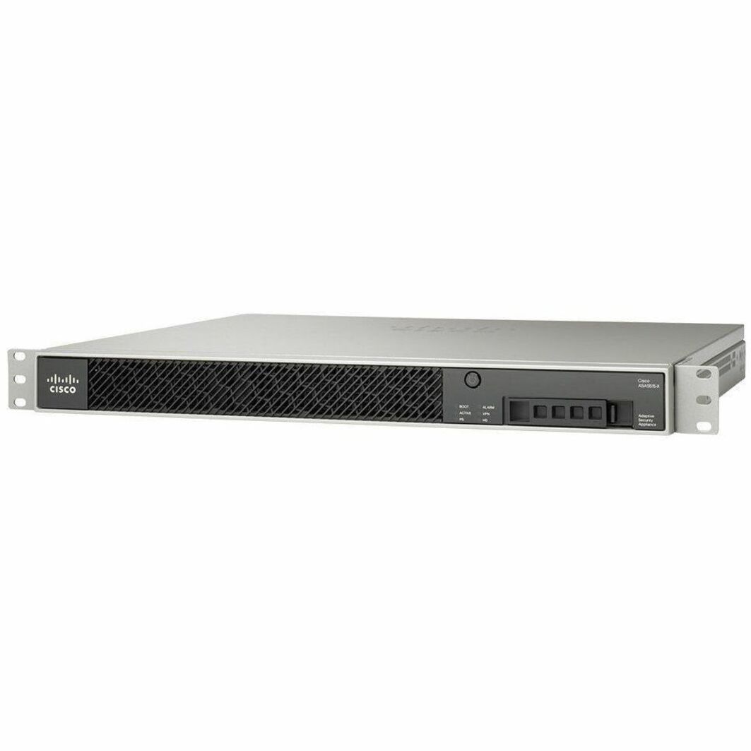 Cisco ASA 5515-X Adaptive Security Appliance - Intrusion Prevention - 6 Port - 1000Base-T - Gigabit Ethernet - 1.20 Gbit/s Firewall Throughput - DES, 3DES, AES - 6 x RJ-45 - 1 Total Expansion Slots - 