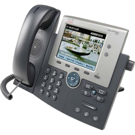 Cisco Unified 7945G IP Phone - 3 Multiple Conferencing - Desktop, Wall Mountable - Dark Gray, Silver - 2 x Total Line - VoIP - 5" LCD - 2 x Network (RJ-45) - PoE Ports