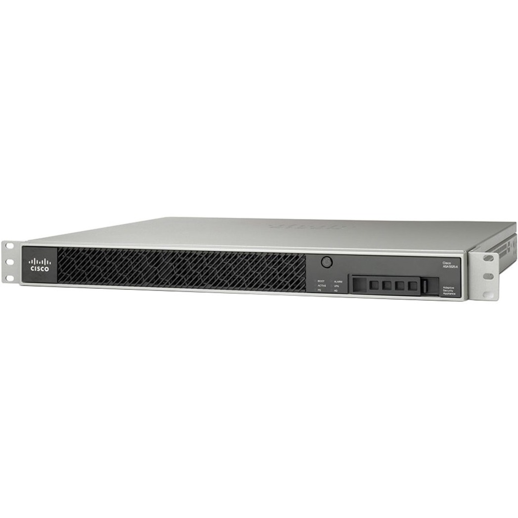 Cisco ASA 5525-X Network Security Appliance - 8 Port - 10/100/1000Base-T - Gigabit Ethernet - AES, 3DES - 8 x RJ-45 - 1 Total Expansion Slots - 1U - Rack-mountable, Desktop