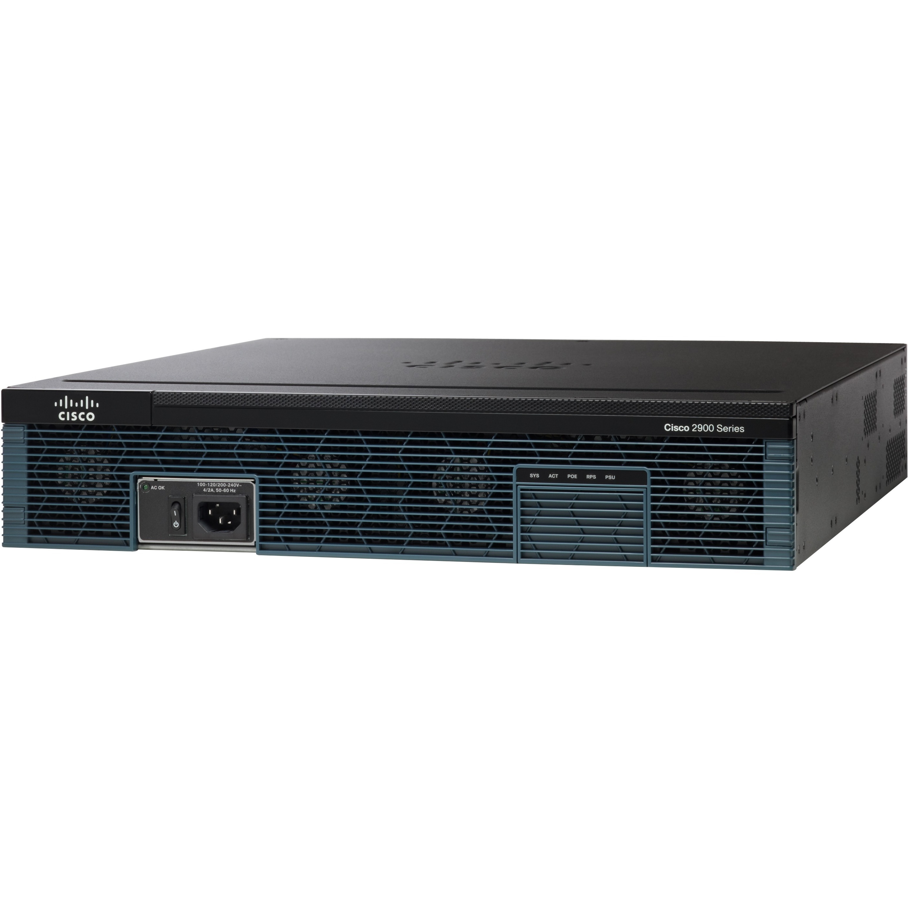 Cisco 2921 Integrated Services Router - Refurbished - 3 Ports - Management Port - 12 - Gigabit Ethernet - 2U - Rack-mountable