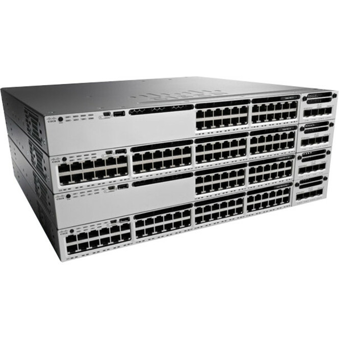 Cisco Catalyst 3850 48 Port Data IP Services - 48 Ports - Manageable - Gigabit Ethernet - 10/100/1000Base-T - 3 Layer Supported - Twisted Pair - 1U - Rack-mountable - 90 Day Limited Warranty