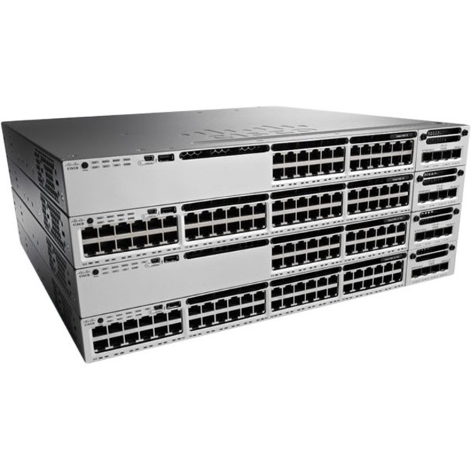 Cisco Catalyst 3850 24 Port PoE with 5 AP license IP Base - 24 Ports - Manageable - Gigabit Ethernet - 10/100/1000Base-T - 3 Layer Supported - Twisted Pair - 1U - Rack-mountable - Lifetime Limited War