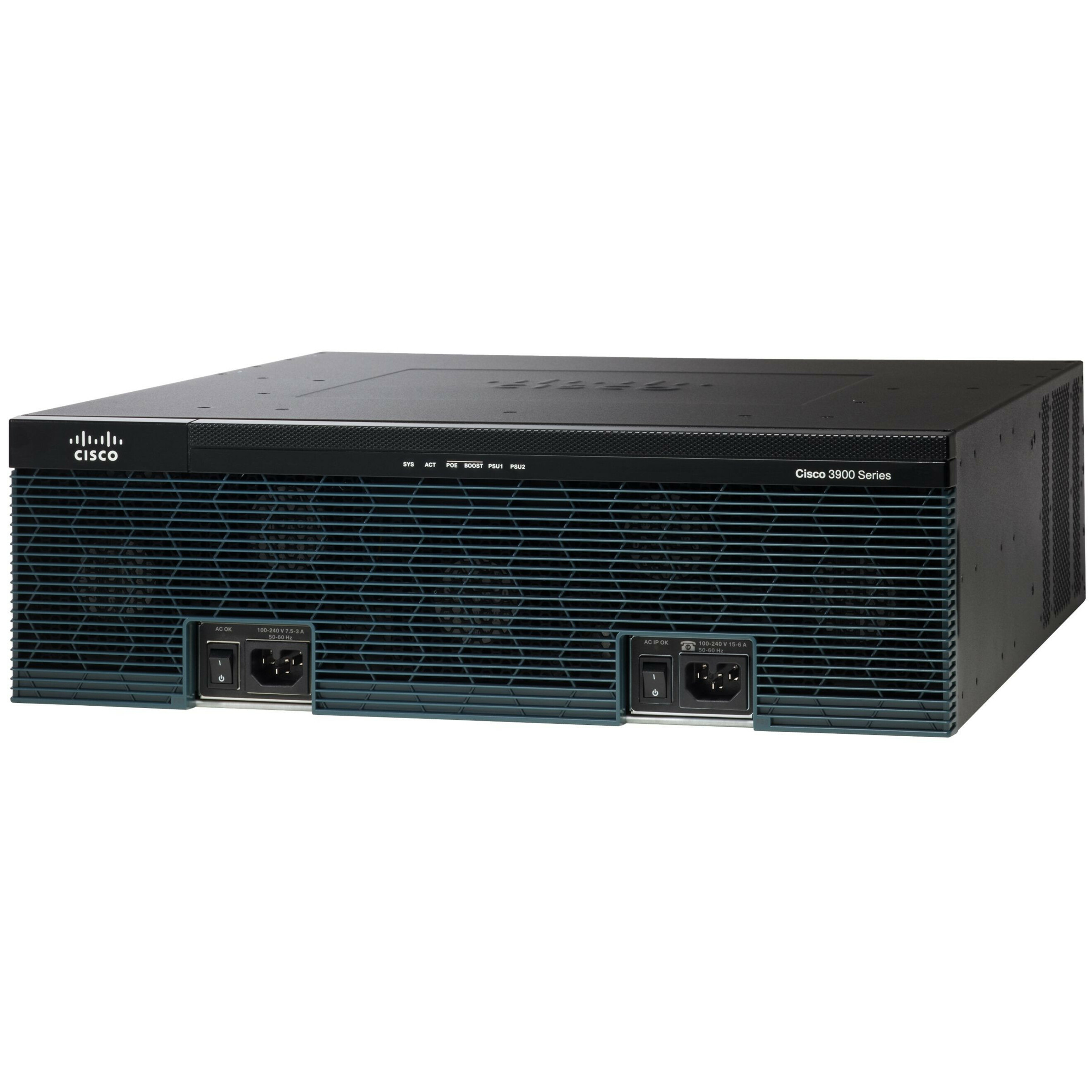 Cisco Cisco 3945 Security Bundle w/SEC license PAK REFURBISHED - Refurbished - 3 Ports - 3 RJ-45 Port(s) - Management Port - 13 - 1 GB - Gigabit Ethernet - 3U - Rack-mountable - 90 Day