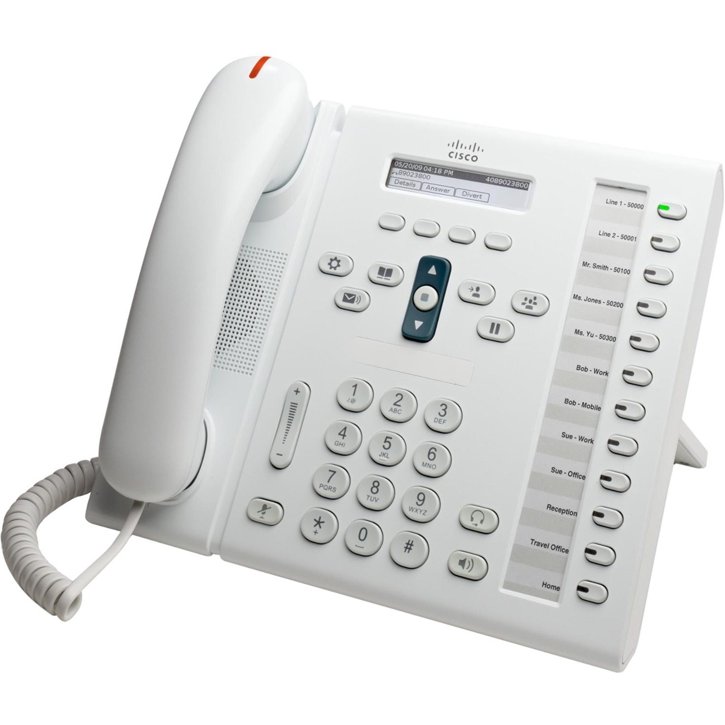 Cisco Unified 6961 IP Phone - Refurbished - Desktop, Wall Mountable - White - 12 x Total Line - VoIP - PoE Ports