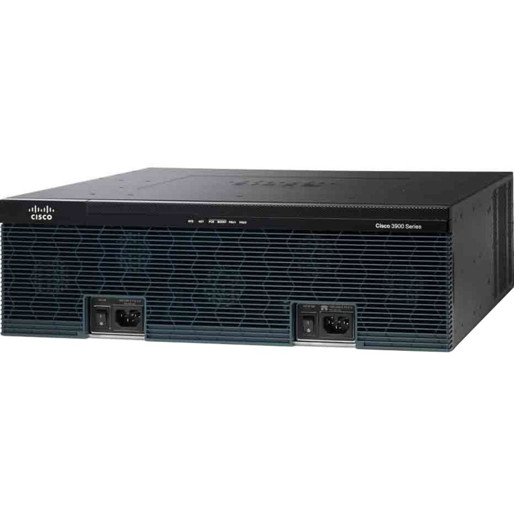 Cisco 3945 Router - Refurbished - 3 Ports - Management Port - 12 - Gigabit Ethernet - 3U - Rack-mountable