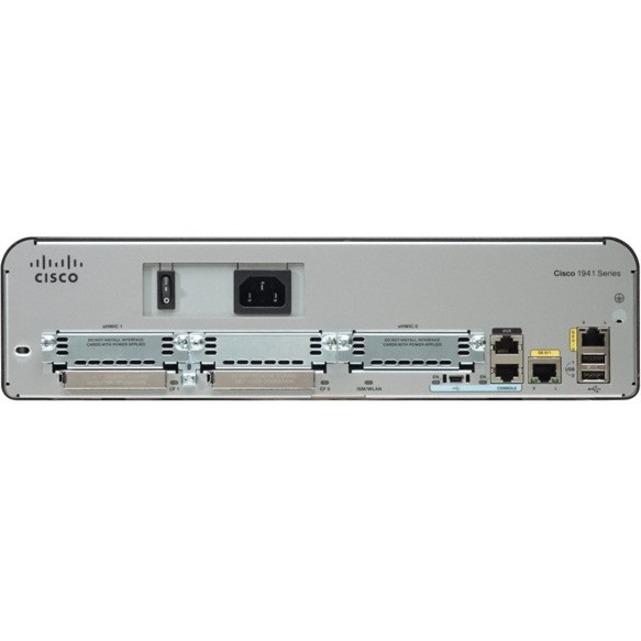 Cisco 1941W Wi-Fi 4 IEEE 802.11n Ethernet Wireless Integrated Services Router - Refurbished - 2.40 GHz ISM Band - 5 GHz UNII Band - 75 MB/s Wireless Speed - 2 x Network Port - USB - Gigabit Ethernet -