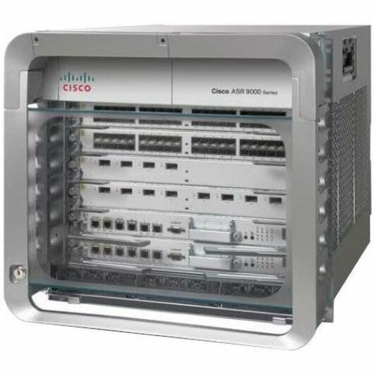Cisco ASR 9000 Router - Management Port - 6 Line Card Slots, Route Processor Slots, SFP+ Slots - 10 Gigabit Ethernet - 10U - Rack-mountable, Cabinet Mount, Desktop - 1 Year