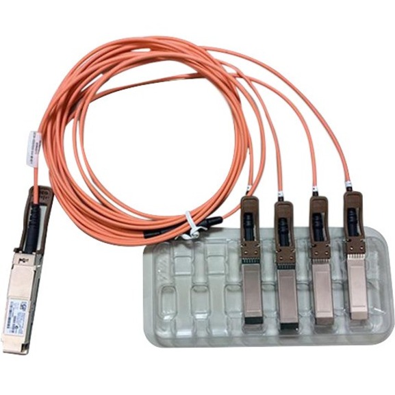 Cisco 40GBase-AOC QSFP to 4 SFP+ Active Optical Breakout Cable, 3-meter - 32.81 ft Fiber Optic Network Cable for Network Device, Switch, Router - First End: 1 x QSFP Network - Male - Second End: 4 x S