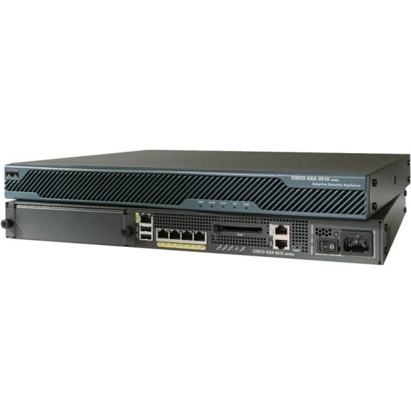 Cisco 5510 Adaptive Security Appliance - 7 Port - 10/100/1000Base-T, 10/100Base-TX - Gigabit Ethernet - 3DES, AES - 2 Total Expansion Slots - 1U - Rack-mountable