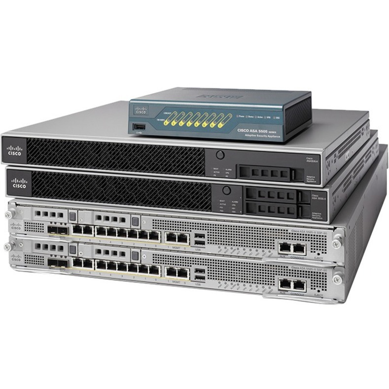 Cisco ASA 5515-X Adaptive Security Appliance - 6 Port - 10/100/1000Base-T - Gigabit Ethernet - 3DES, AES - 6 x RJ-45 - 1 Total Expansion Slots - 1U - Rack-mountable