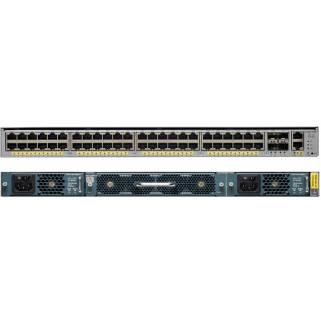 Cisco Catalyst 4948E-F Ethernet Switch - 48 Ports - Manageable - Gigabit Ethernet, Fast Ethernet - 10/100/1000Base-T - Refurbished - 3 Layer Supported - Modular - Twisted Pair, Optical Fiber - 1U - Ra