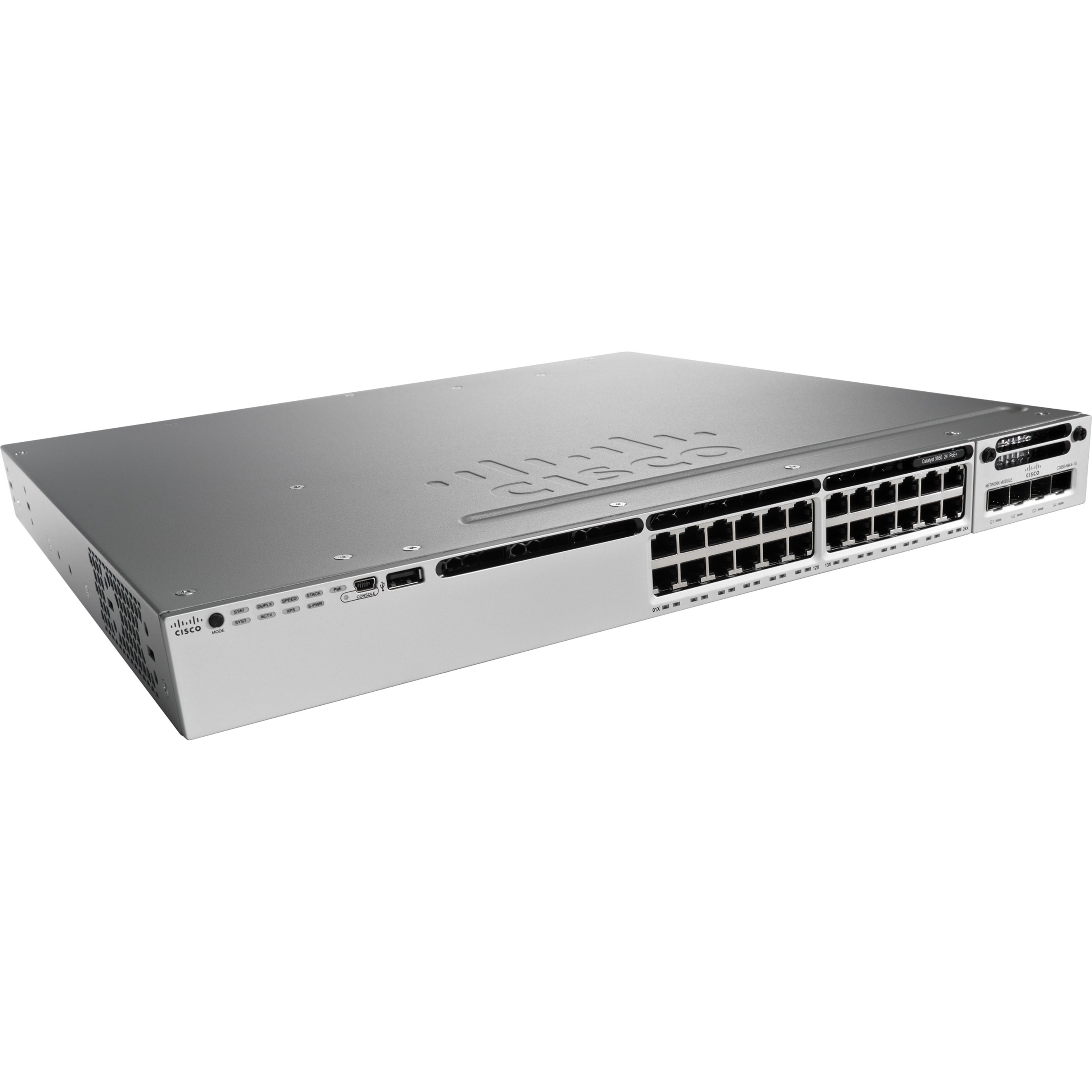 Cisco Catalyst 3850-24P-L Switch - 24 Ports - Manageable - 10 Gigabit Ethernet, Gigabit Ethernet - 1000Base-T, 1000Base-X, 10GBase-X - 4 Layer Supported - Modular - 715 W Power Consumption - 435 W PoE