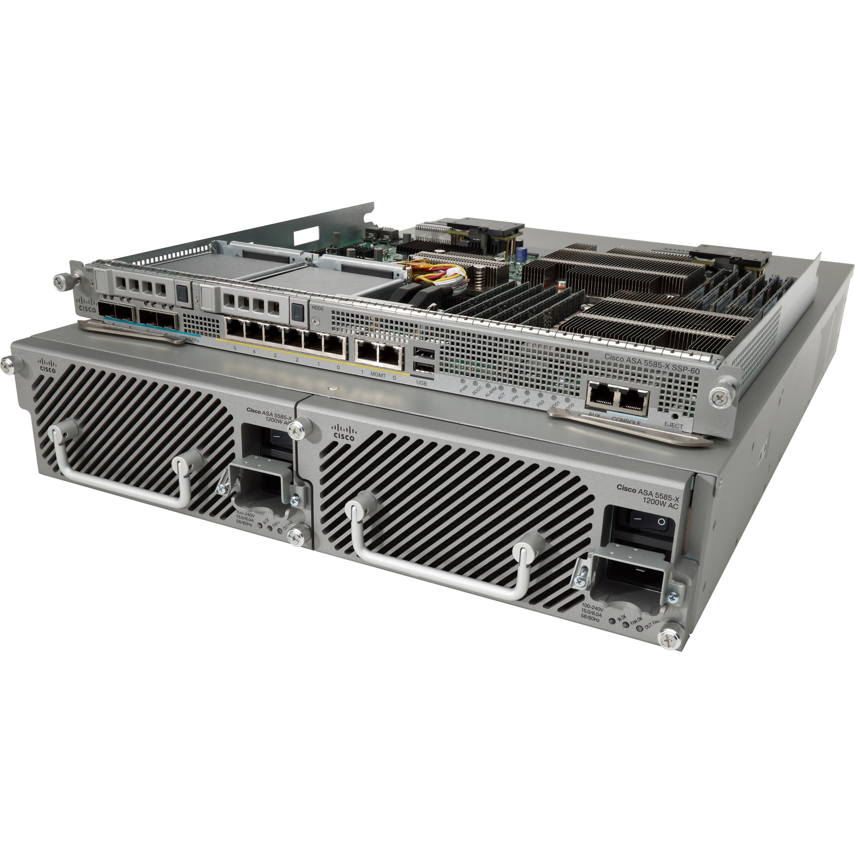 Cisco ASA 5585-X Network Security/Firewall Appliance - 8 Port - 10/100/1000Base-T - Gigabit Ethernet - 3DES, DES - 8 x RJ-45 - 4 Total Expansion Slots - 2U - Rack-mountable, Desktop