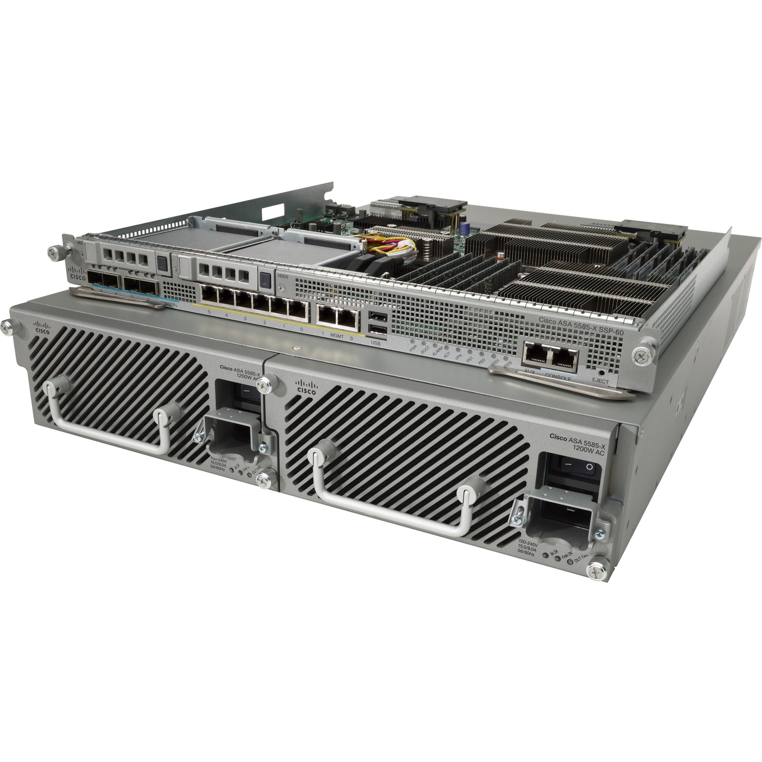 Cisco 5585-X Security Plus Firewall Edition Adaptive Security Appliance - 8 Port - 10GBase-X, 10/100/1000Base-T - 10 Gigabit Ethernet - AES, 3DES - 8 x RJ-45 - 4 Total Expansion Slots - 2U - Rack-moun