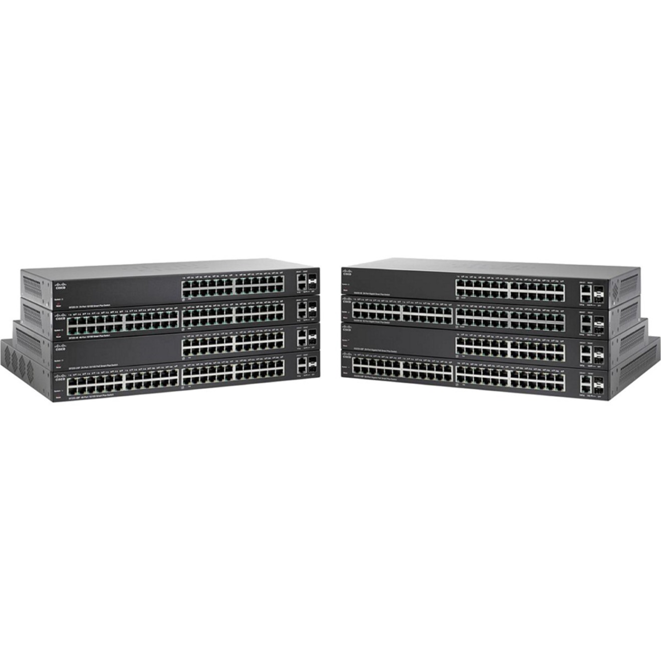 Cisco SF220-24 24-Port 10/100 Smart Plus Switch - 24 Ports - Manageable - 10/100Base-TX, 10/100/1000Base-T, 1000Base-X - 2 Layer Supported - 2 SFP Slots - Desktop, Rack-mountable - Lifetime Limited Wa