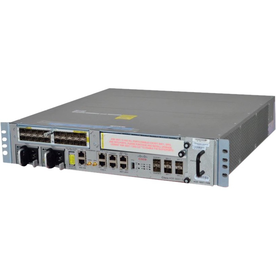 Cisco ASR 9001 Router Chassis - Refurbished - Management Port - 7 - 8 GB - 10 Gigabit Ethernet - 2U - Rack-mountable - 1 Year