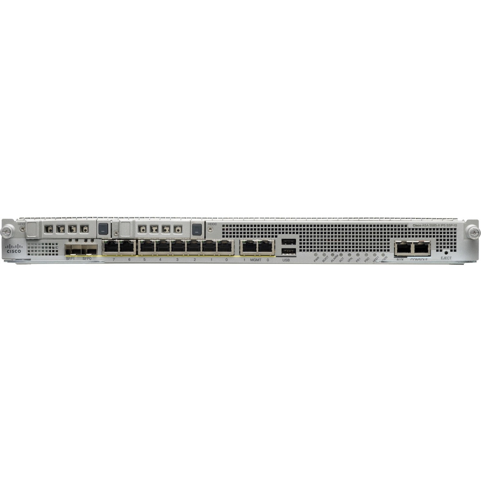 Cisco 5585-X Security Plus Firewall Edition - 8 Port - 10/100/1000Base-T - Gigabit Ethernet - DES, 3DES, AES - 4 Total Expansion Slots - 2U - Rack-mountable