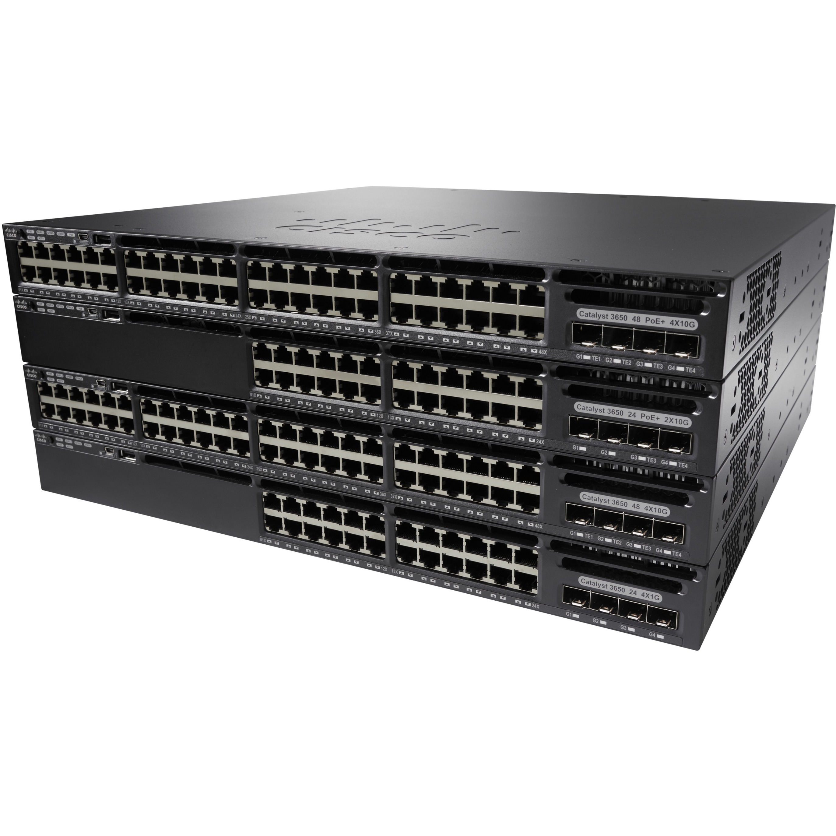 Cisco Catalyst WS-C3650-48TD Layer 3 Switch - 48 Ports - Manageable - Gigabit Ethernet, 10 Gigabit Ethernet - 10/100/1000Base-T, 10GBase-X - Refurbished - 4 Layer Supported - Twisted Pair, Optical Fib