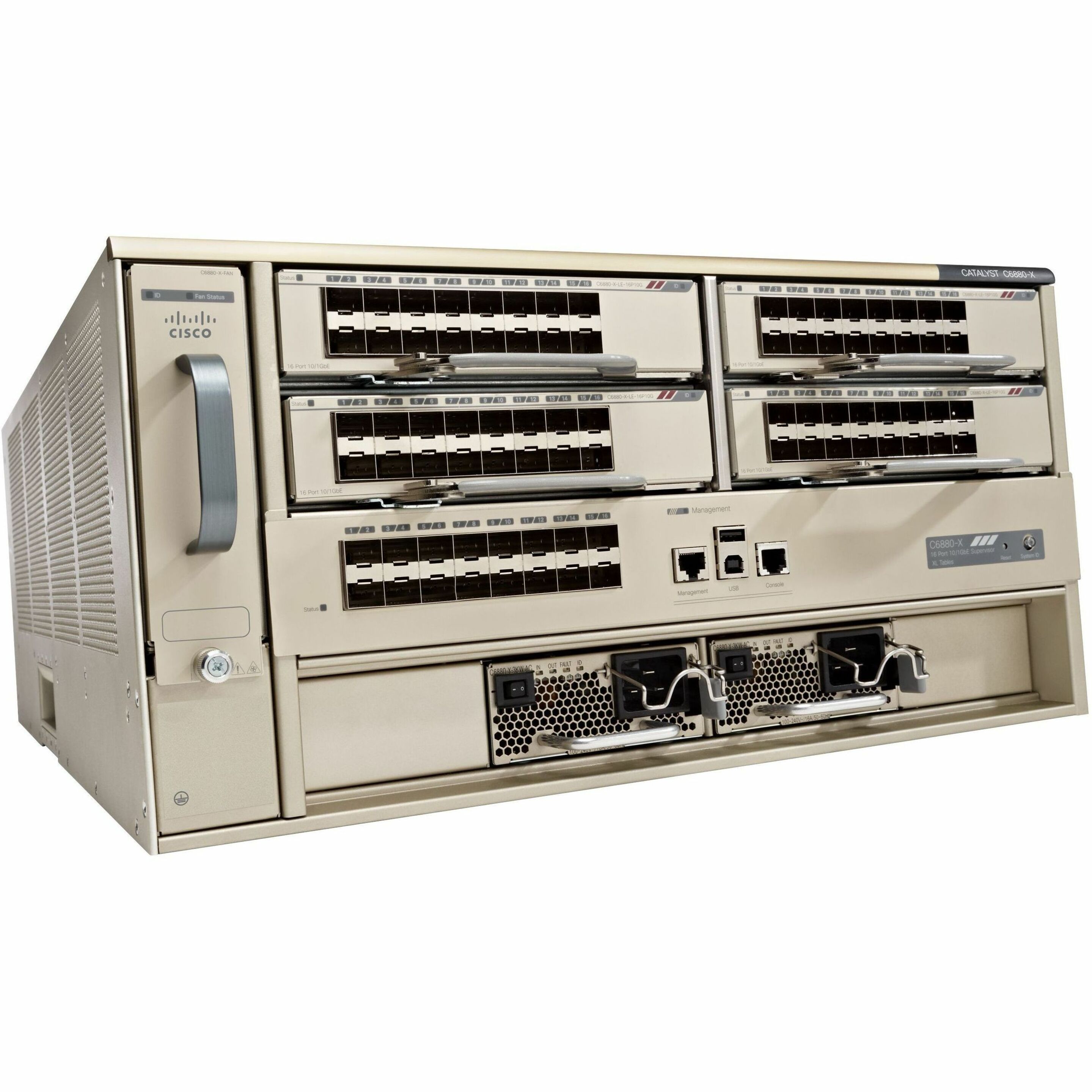Cisco Catalyst 6880-X-Chassis (Standard Tables) - Manageable - 10 Gigabit Ethernet - 10GBase-X - 3 Layer Supported - Modular - Optical Fiber - 5U - Desktop, Rack-mountable - 1 Year Limited Warranty